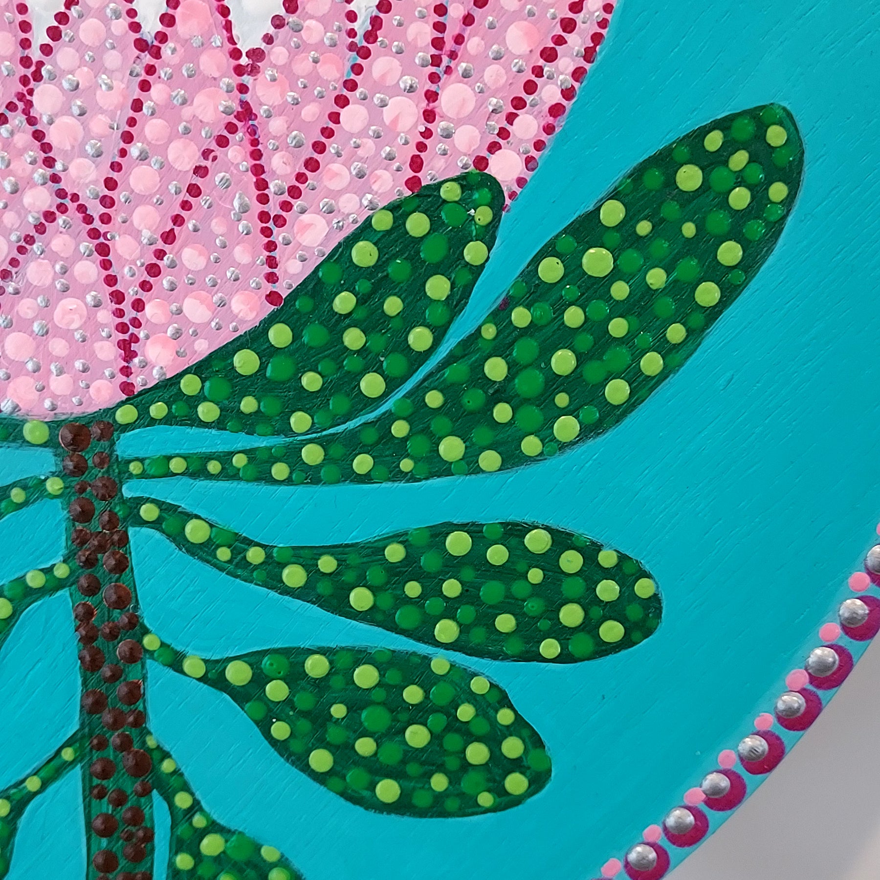 New Original design Dot Art  called " Pink Protea"