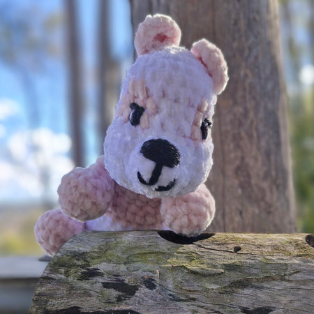 Handmade crochet Cutest little Sleepy Bear- Pink and White