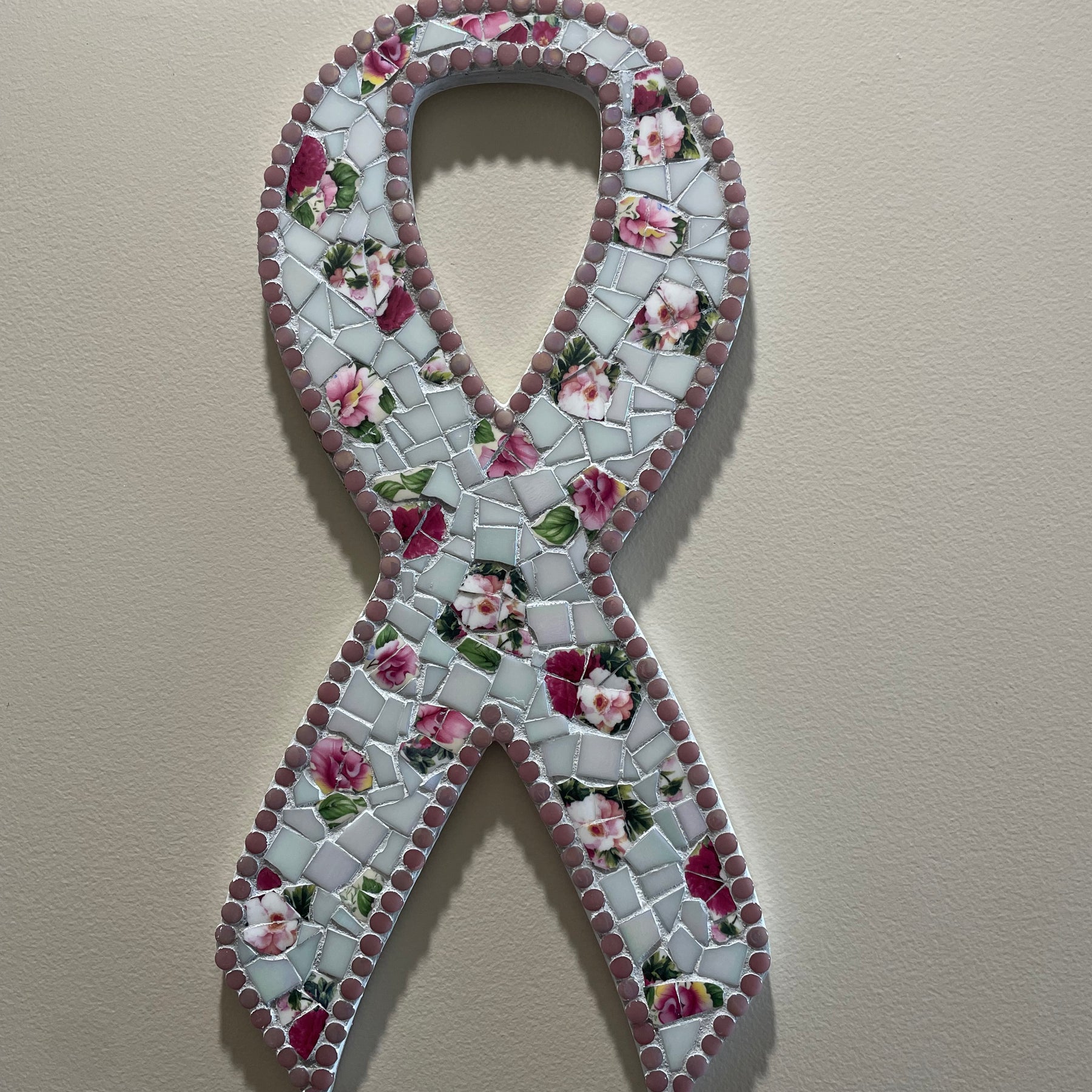 Vintage Crockery Breast Cancer Ribbon