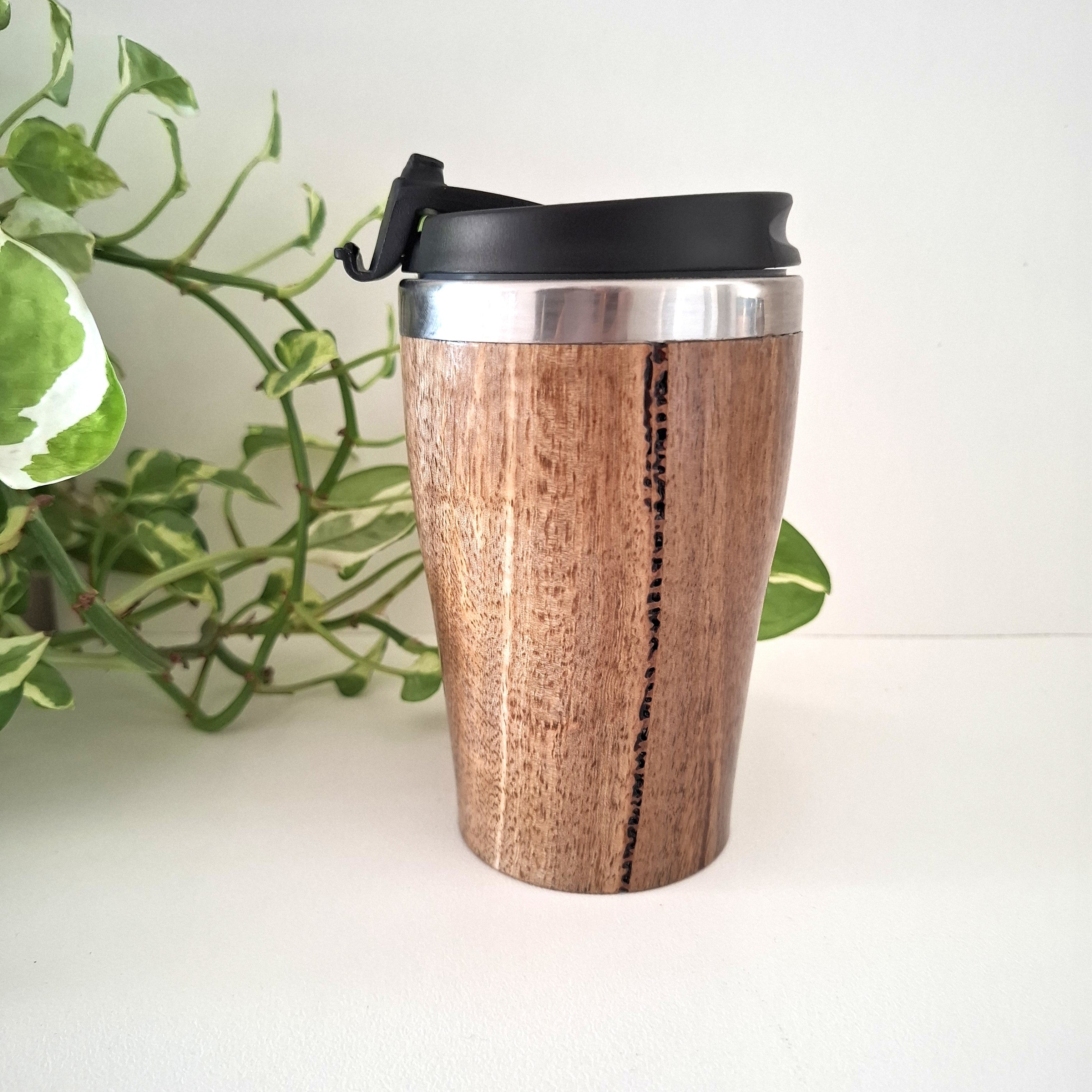 Handmade Wooden Travel Mug: Insulated Eco-Friendly Coffee Tumbler