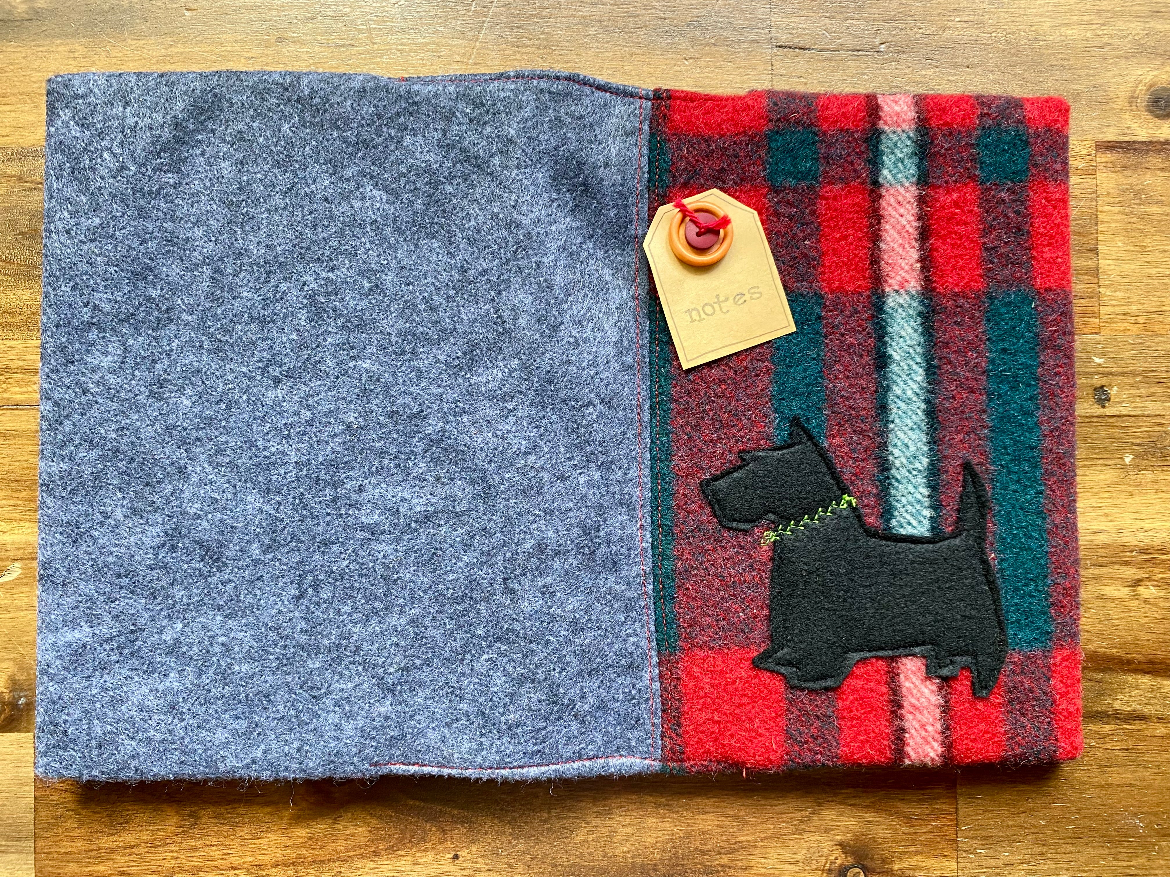 A5 Upcycled Notebook Scotty Dog - Black