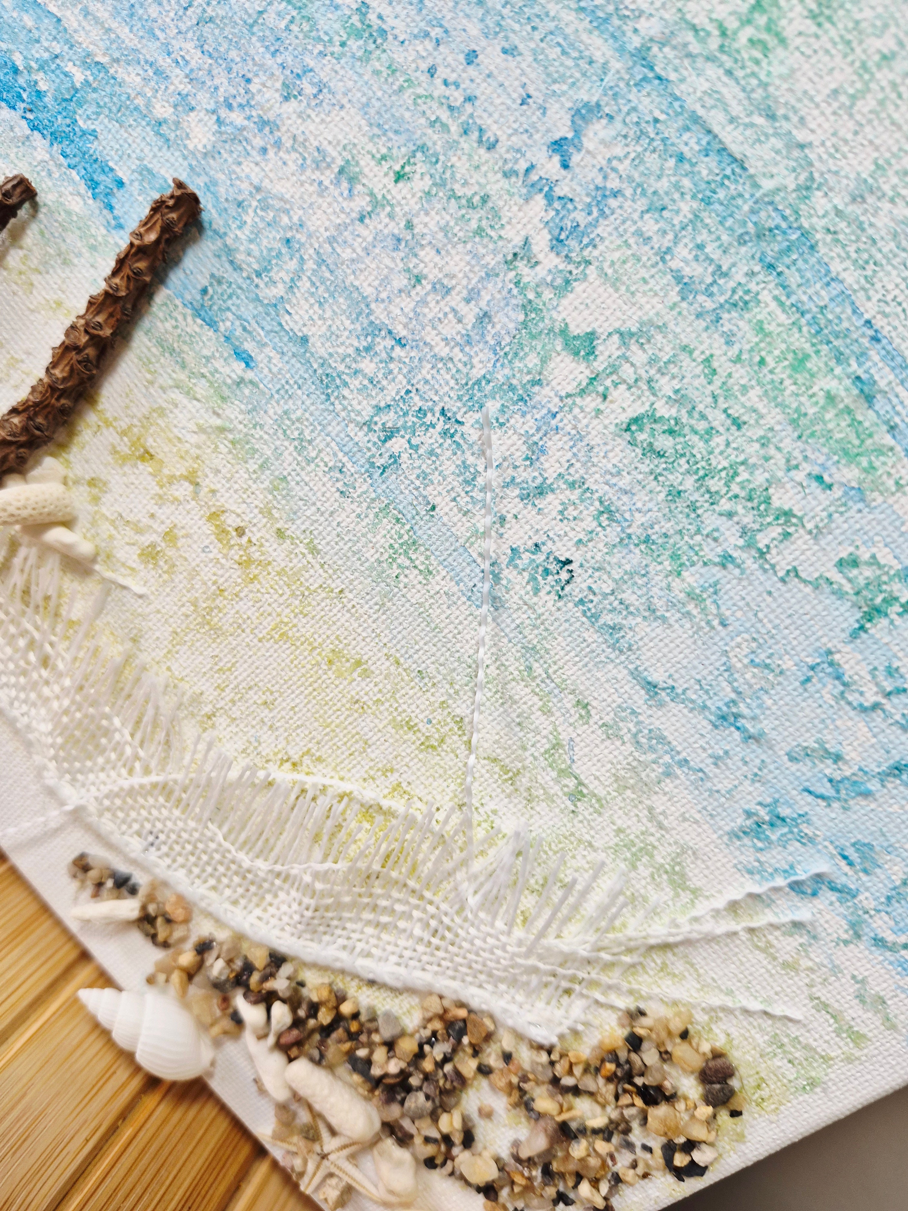 The Beach Mixed Media Art