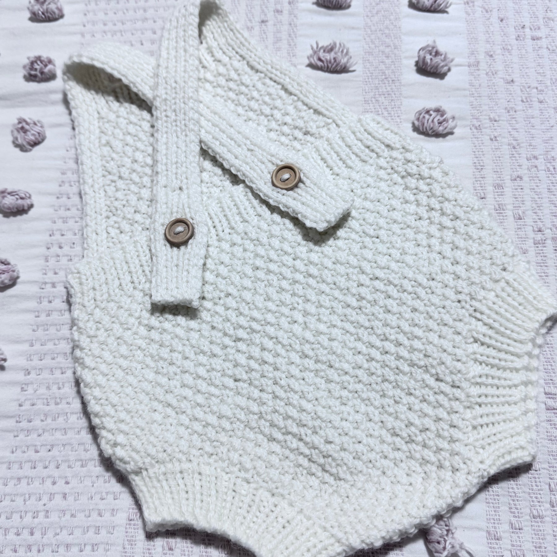 Hand Knitted Baby Romper