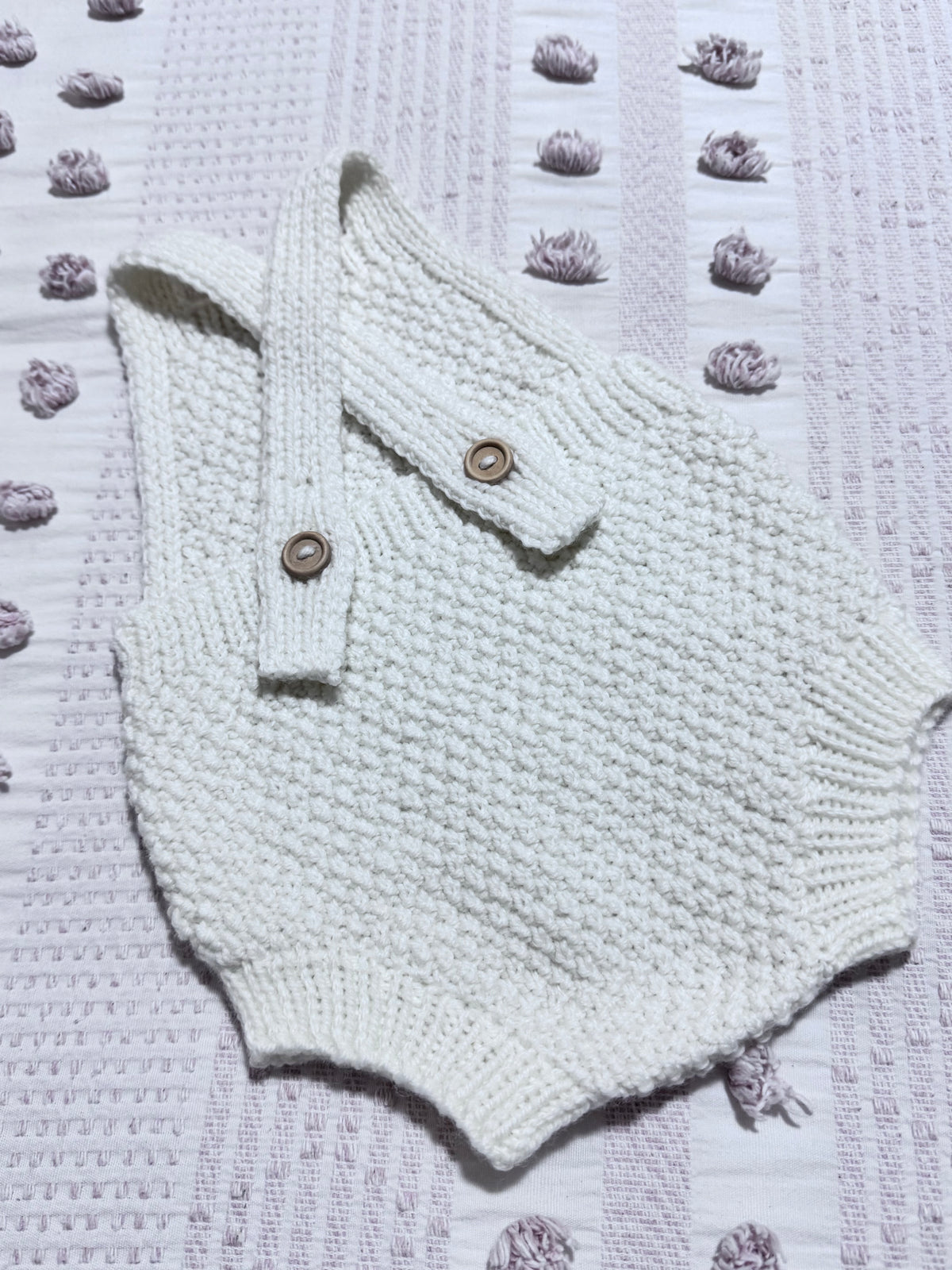 Hand Knitted Baby Romper