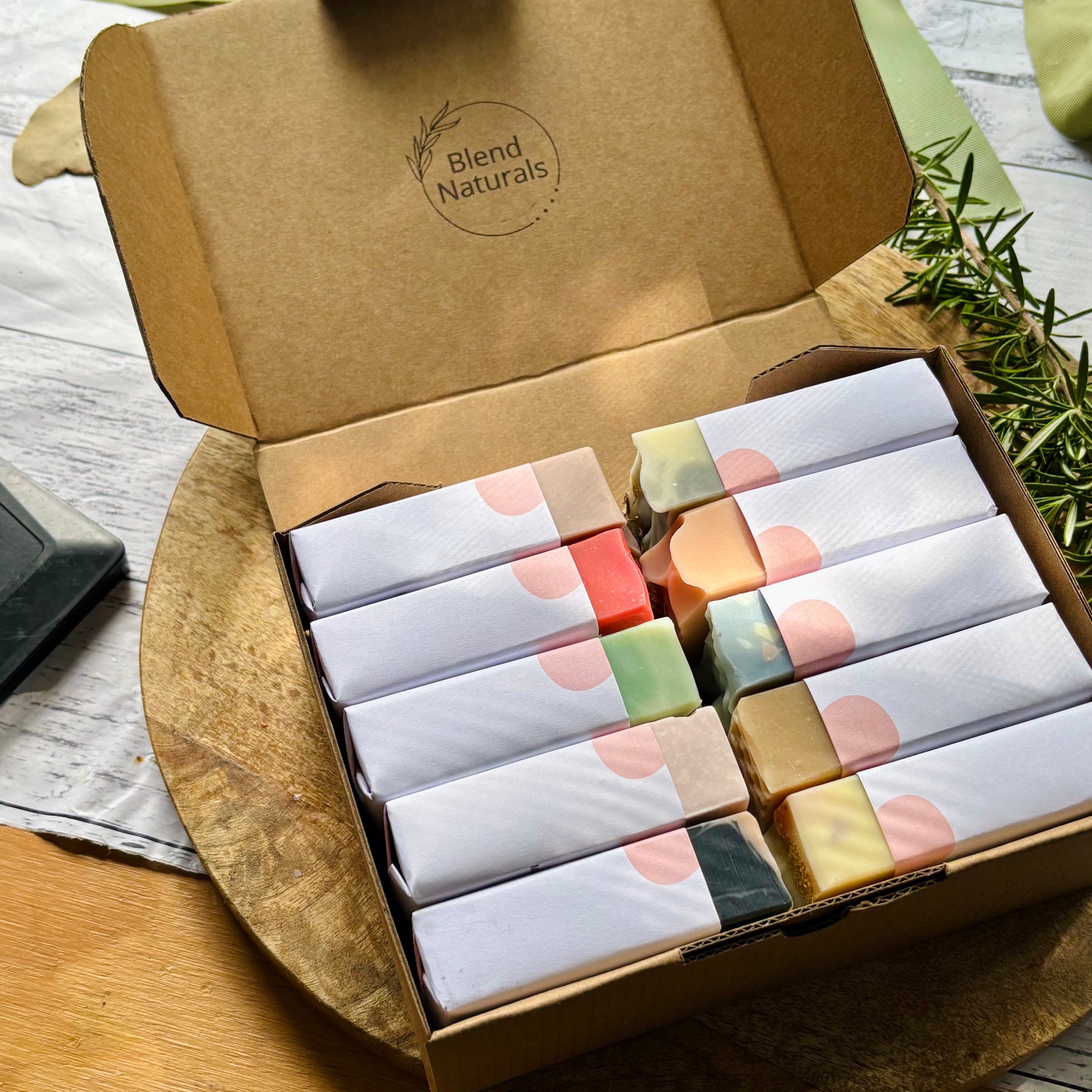 All-Natural Handcrafted Soap Gift Box | Box of 10 Soap Bars |