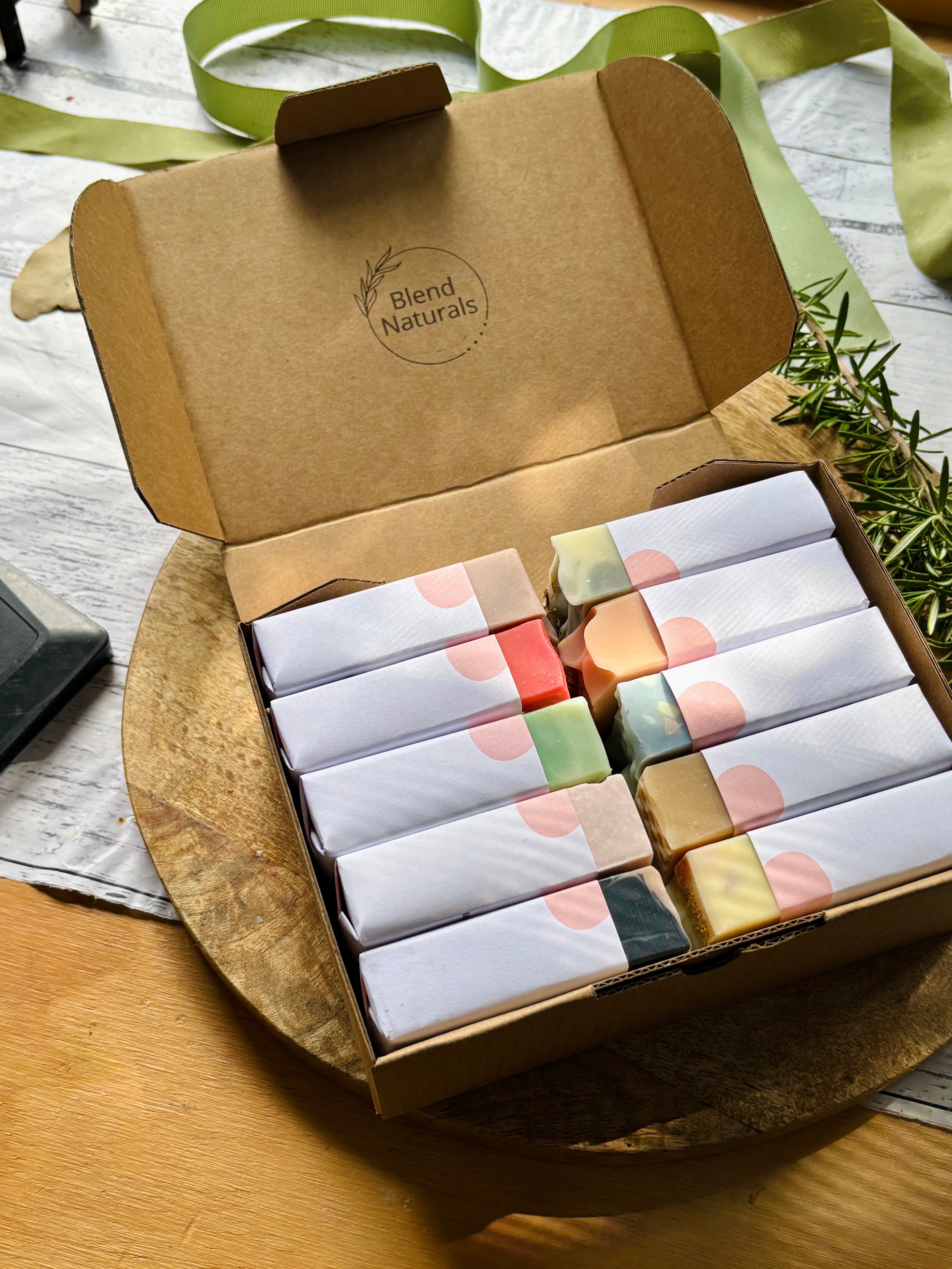 All-Natural Handcrafted Soap Gift Box | Box of 10 Soap Bars |