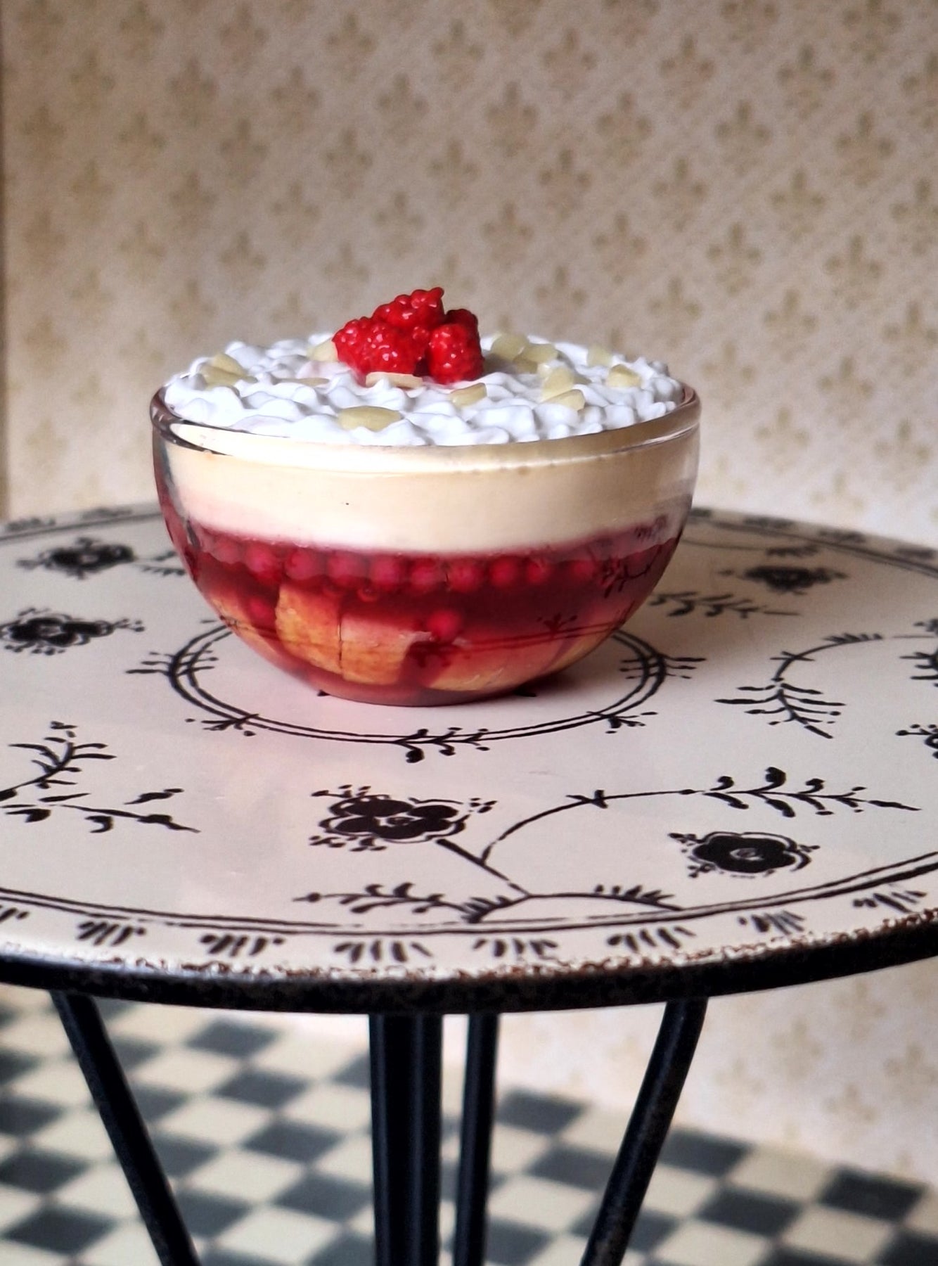 Trifle pudding (with ornate serving spoon)