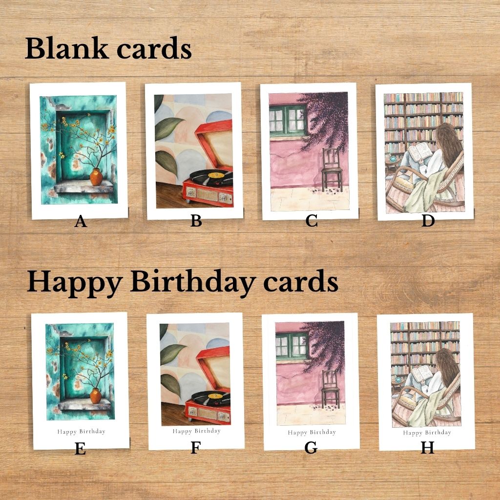 Set of 3 Artist Greeting Cards – Choose Your Own
