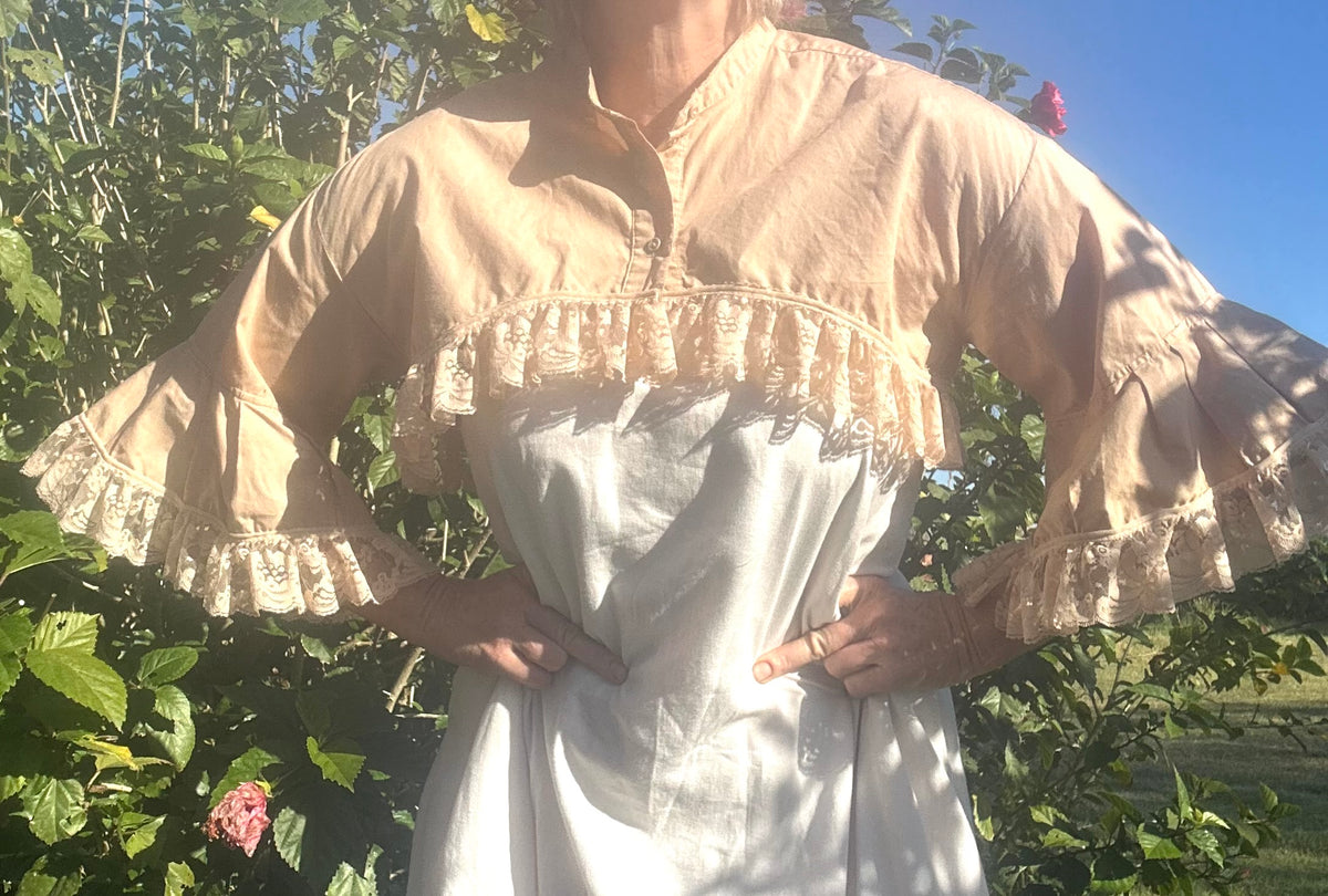 Upcycled Tea Stained Bolero Lace Trim