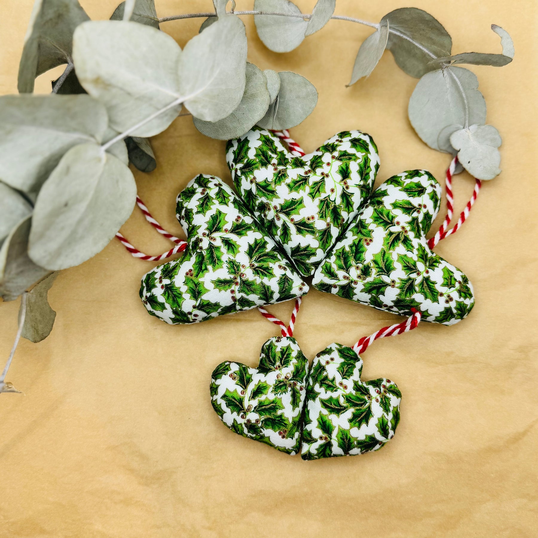 Handmade Traditional Christmas hearts