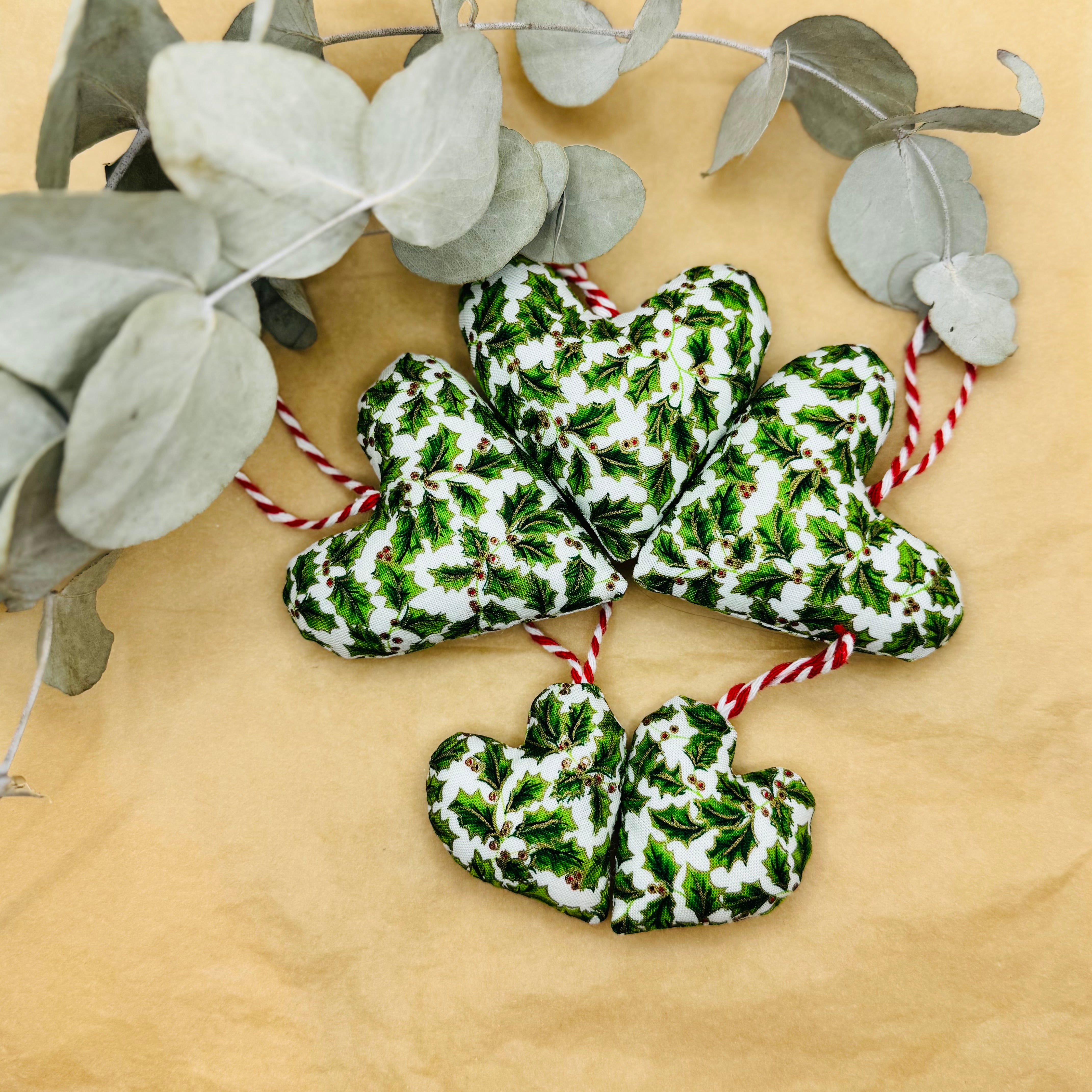 Handmade Traditional Christmas hearts