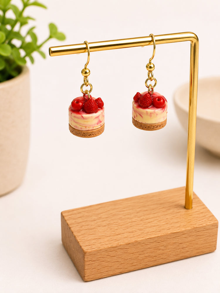 Handcrafted Strawberry Cheesecake Earrings