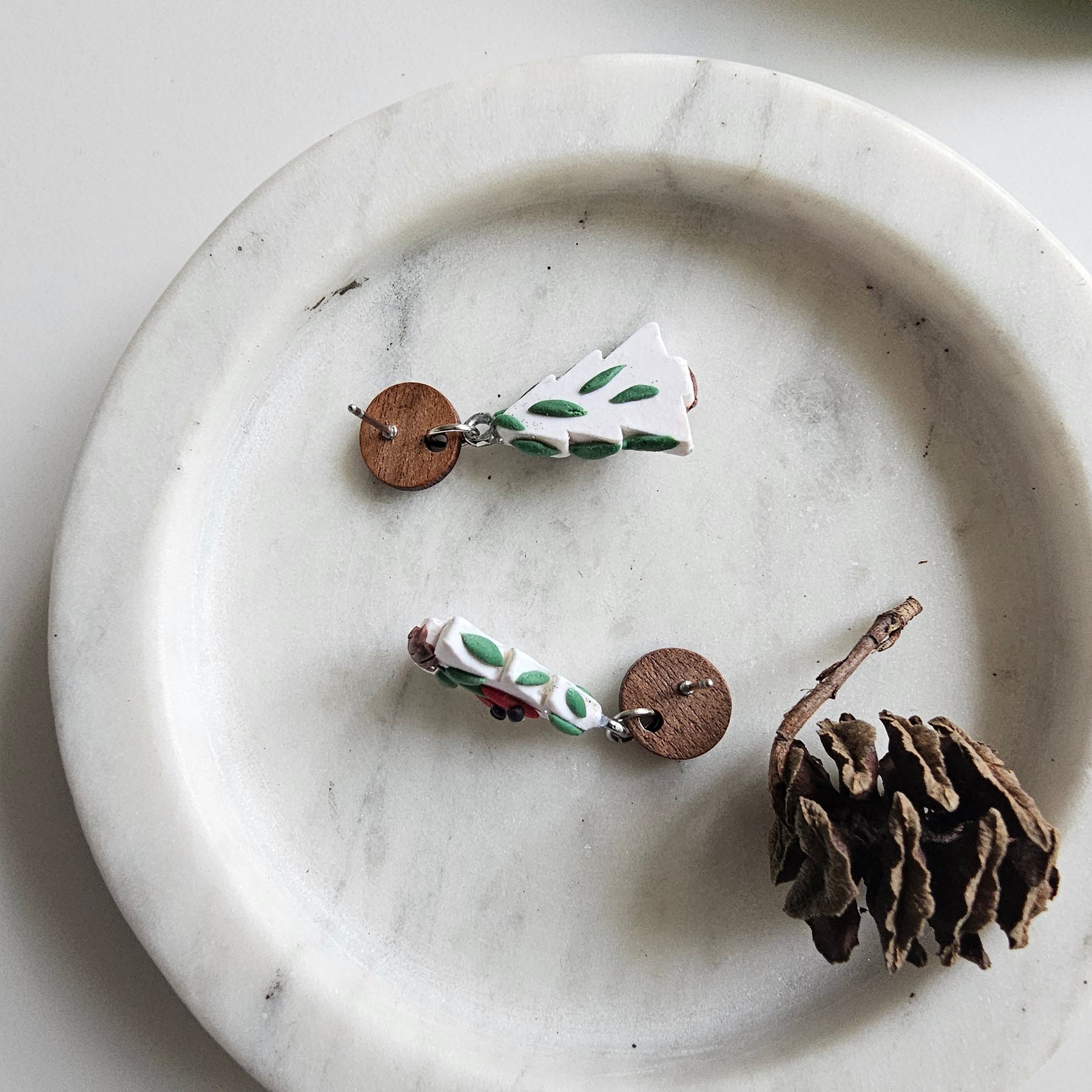 Australian WildFlower Sturt Pea Earrings Handmade Polymer Clay.