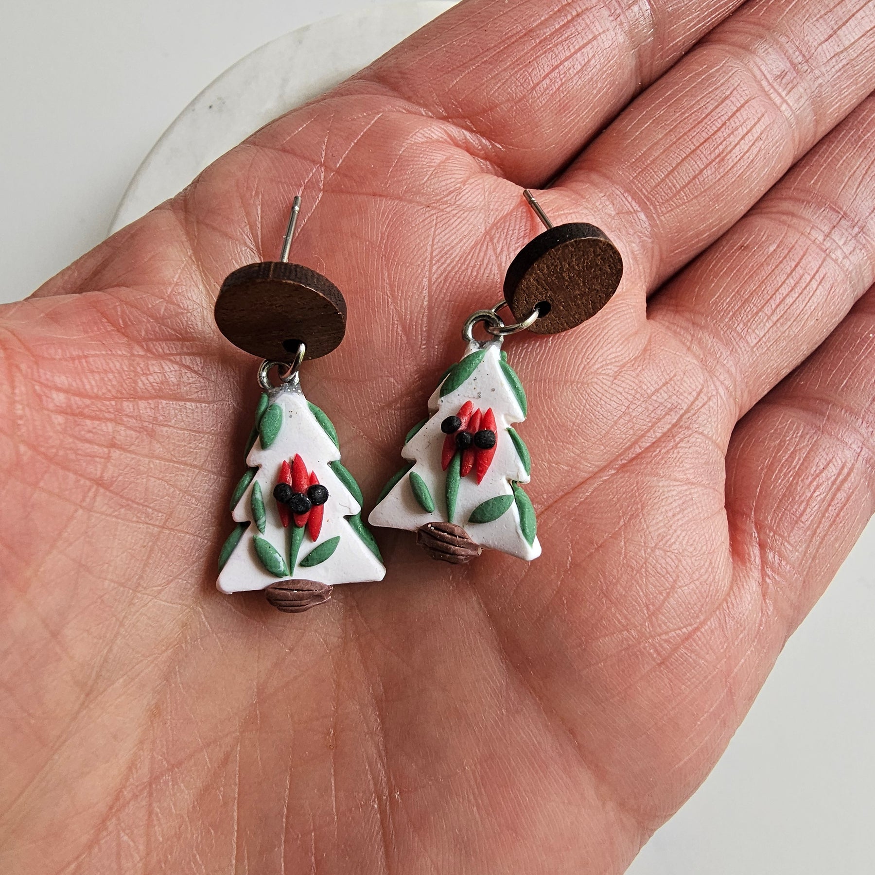 Australian WildFlower Sturt Pea Earrings Handmade Polymer Clay.
