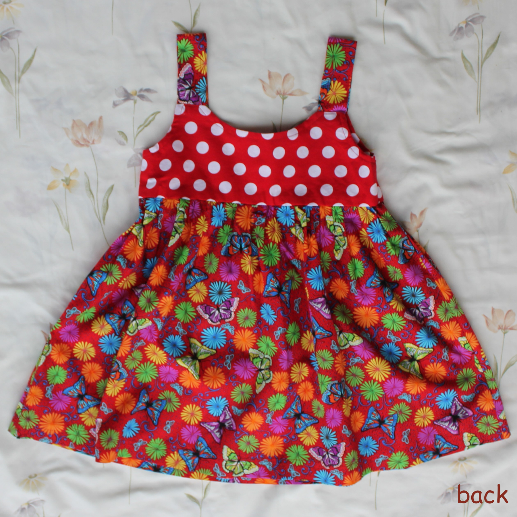 Girls Dress Size 5,Polkadots/Butteflies Floral.