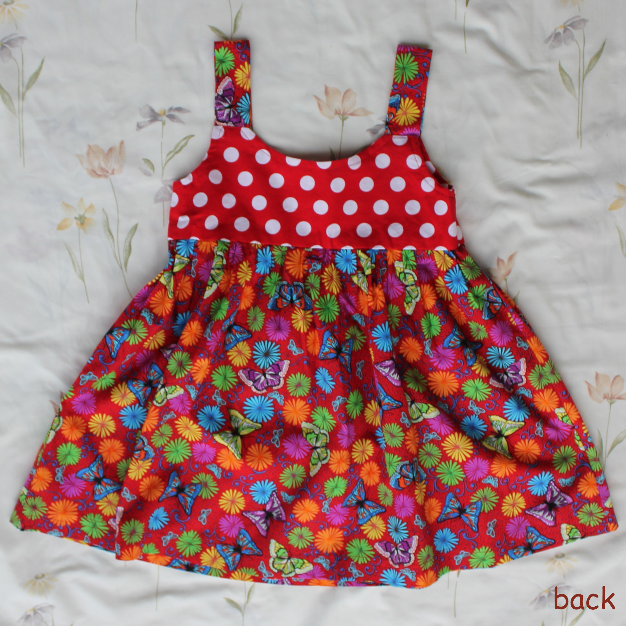 Girls Dress Size 5,Polkadots/Butteflies Floral.
