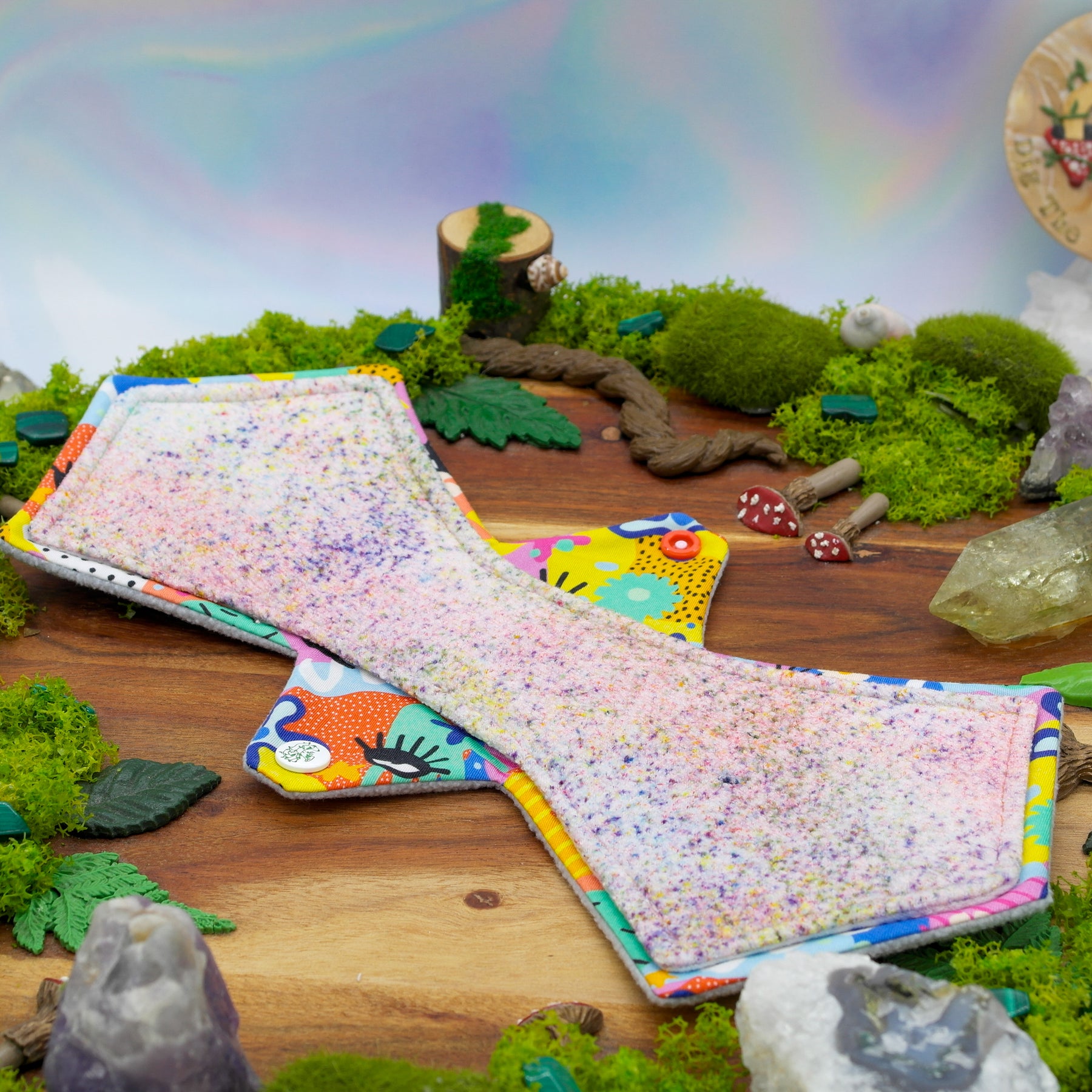 Menstrual cloth pad 12" Heavy (Tessellation) - cotton candy