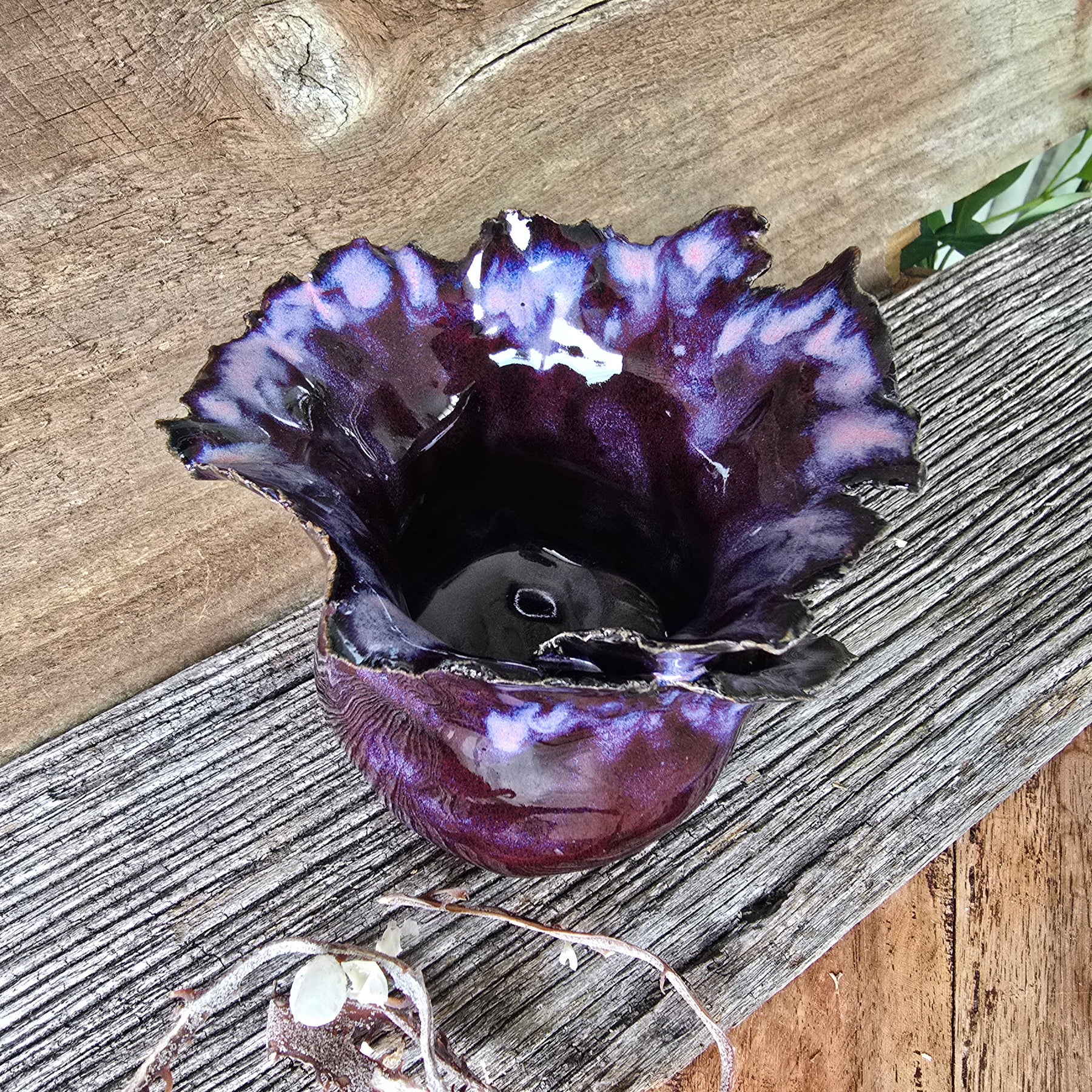 Stunning purple petal vase