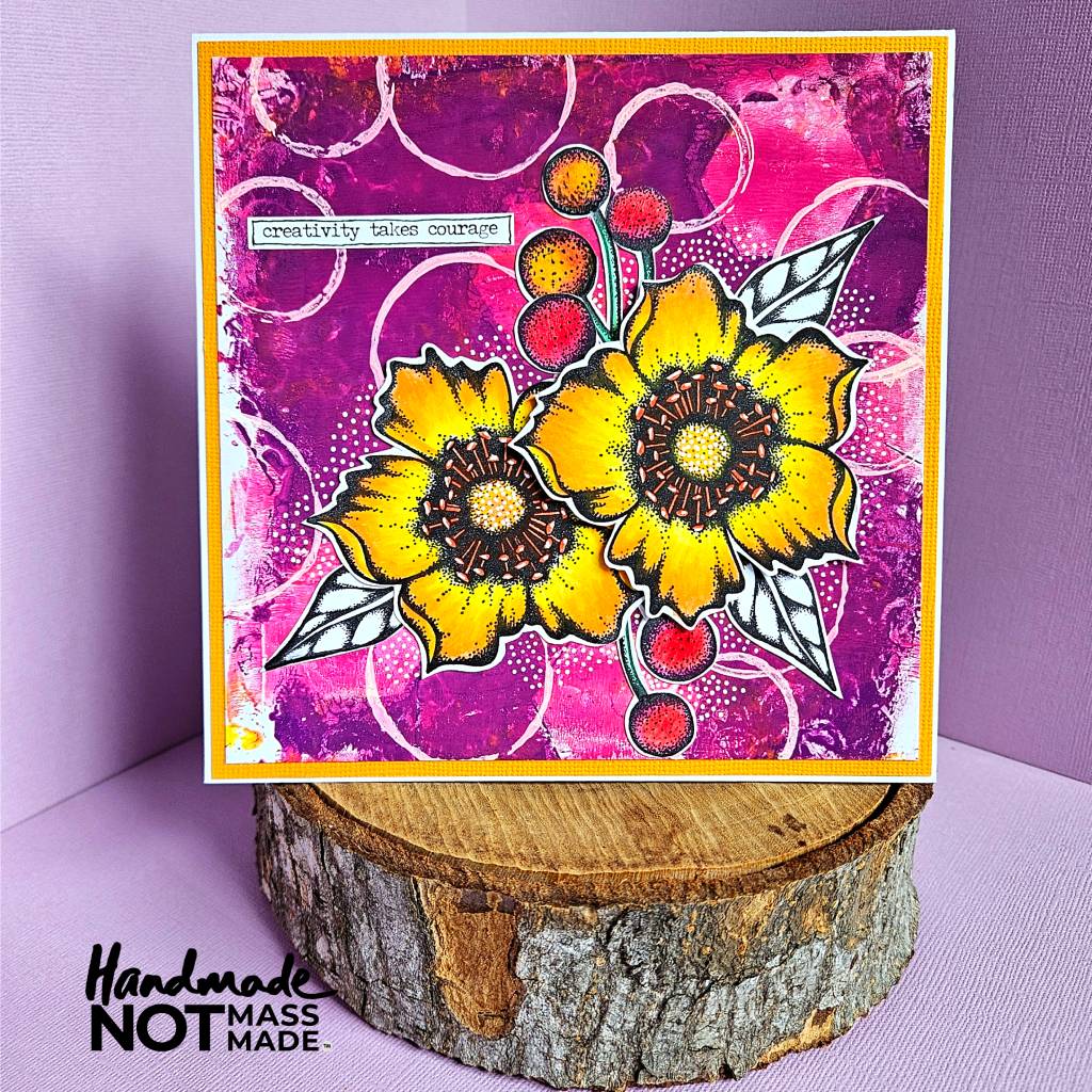 "Creativity takes courage", pretty floral, frameable greeting card