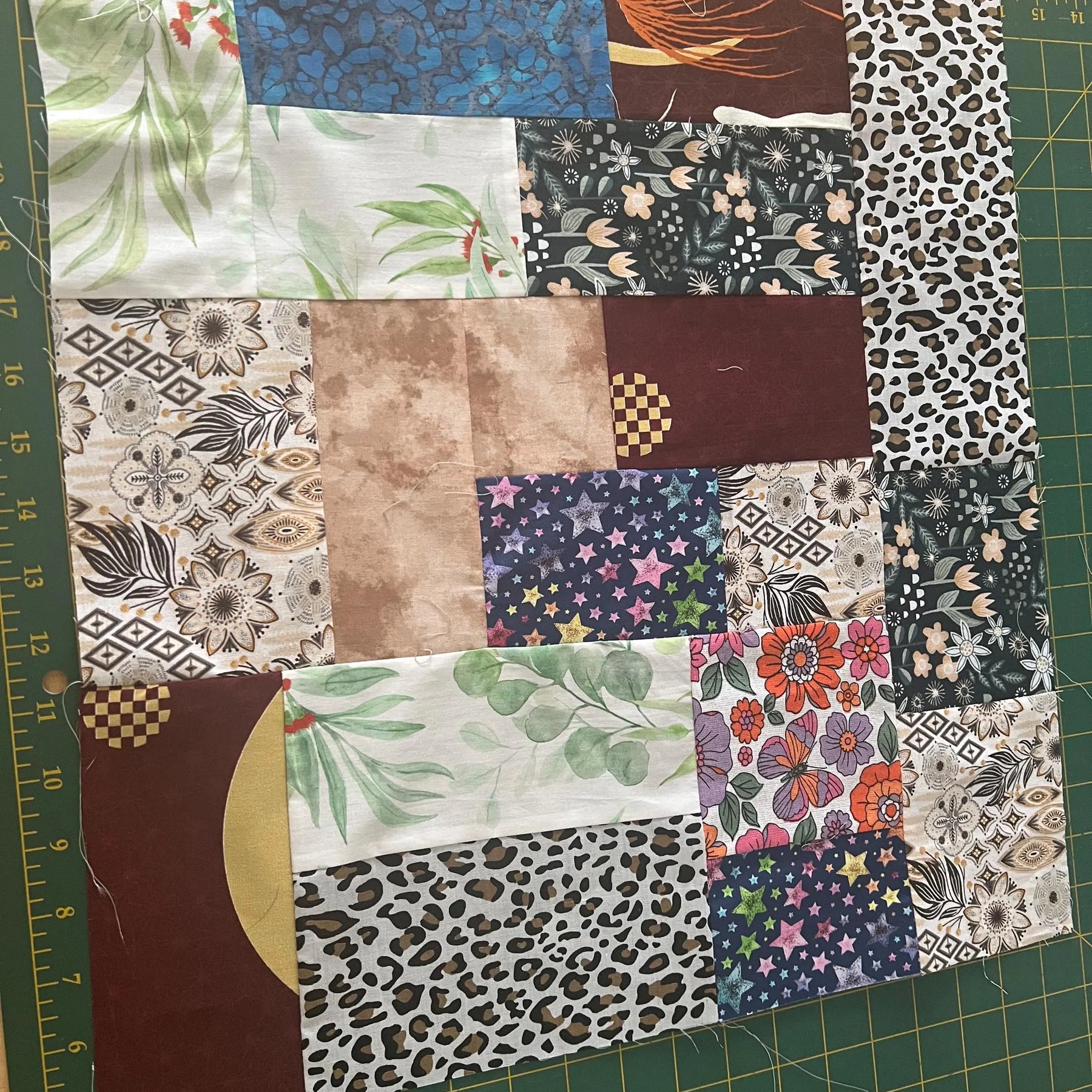 Handmade Patchwork Cotton Quilt: Modern Geometric Throw Blanket