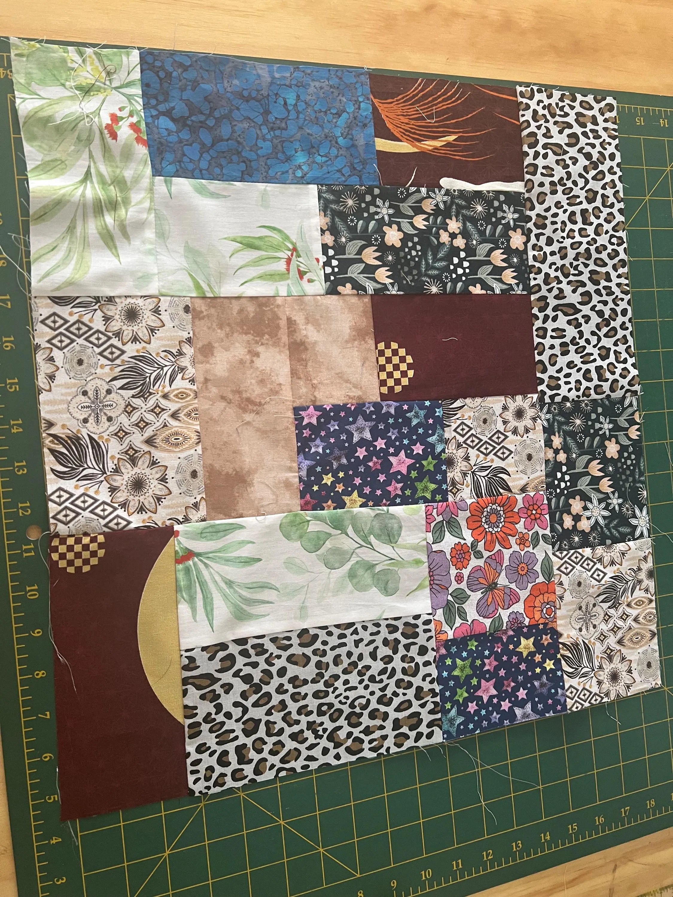 Handmade Patchwork Cotton Quilt: Modern Geometric Throw Blanket
