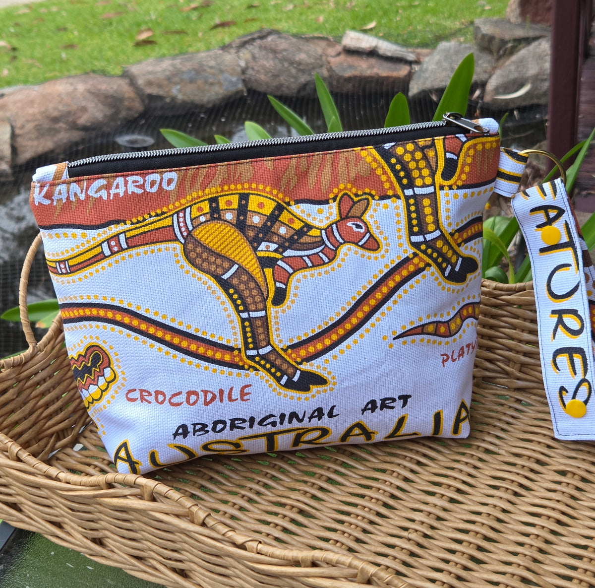 Jumbo Pouch from Upcycled Souvenir Tea Towels