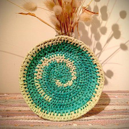 Turquoise swirl woven trinket tray