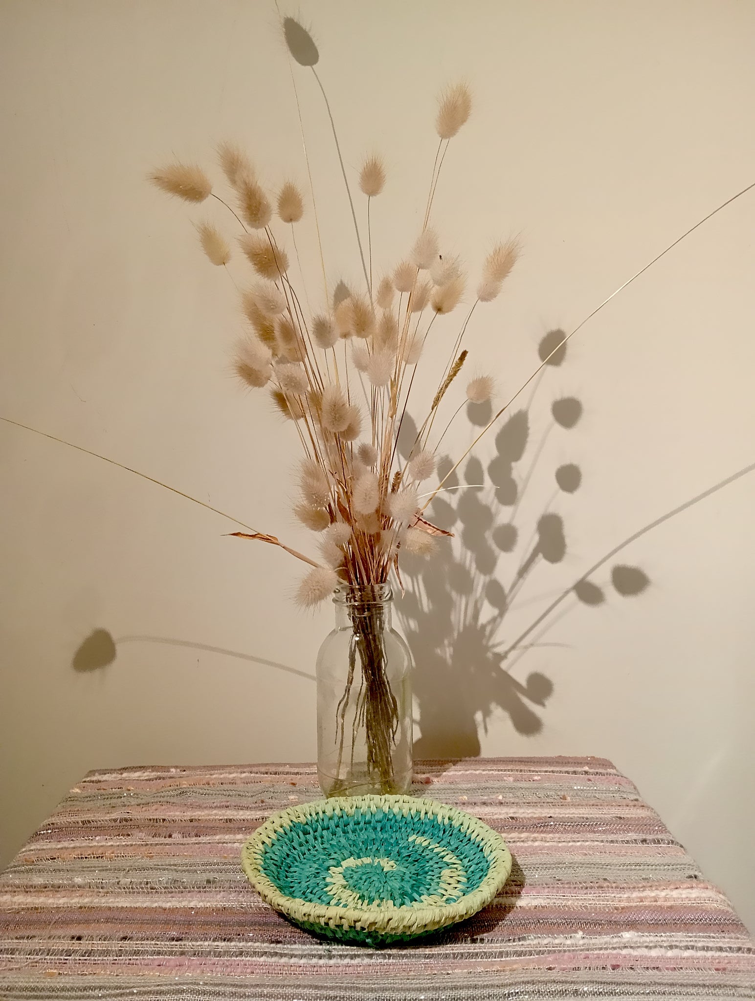 Turquoise swirl woven trinket tray