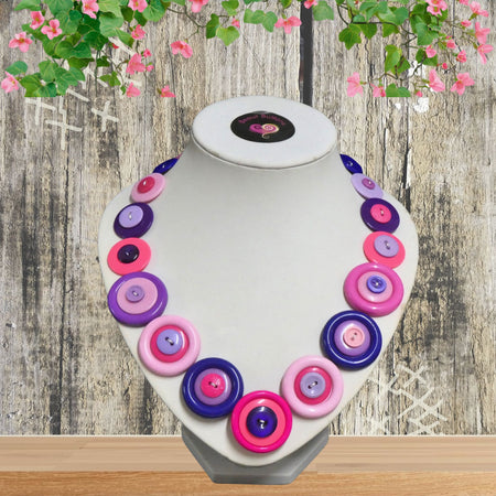 Button necklace - Think Pink
