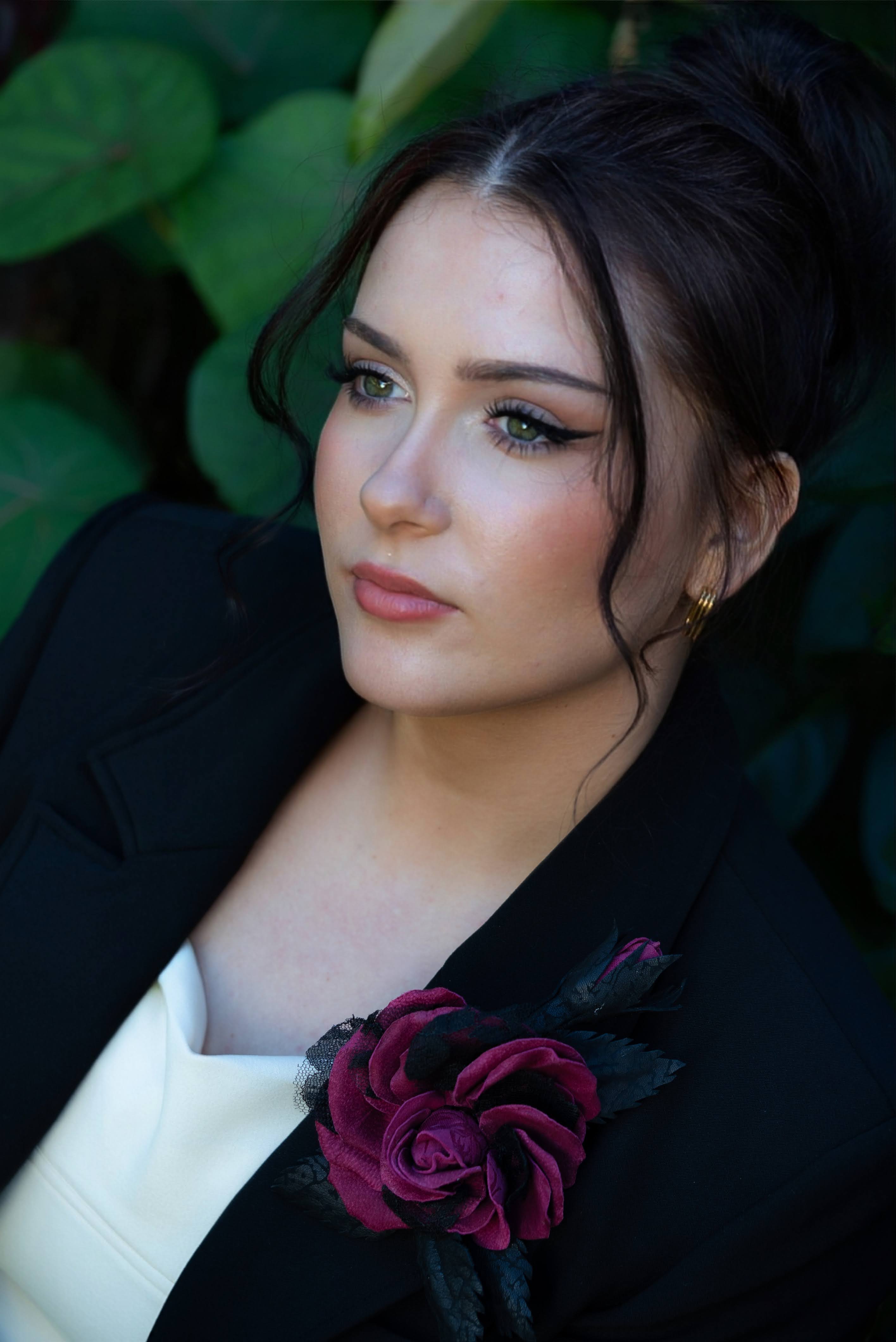 LEATHER CRIMSON ROSE “Dark Romance” pin brooch hair hat clip . Leather anniversary wedding gift. Millinery