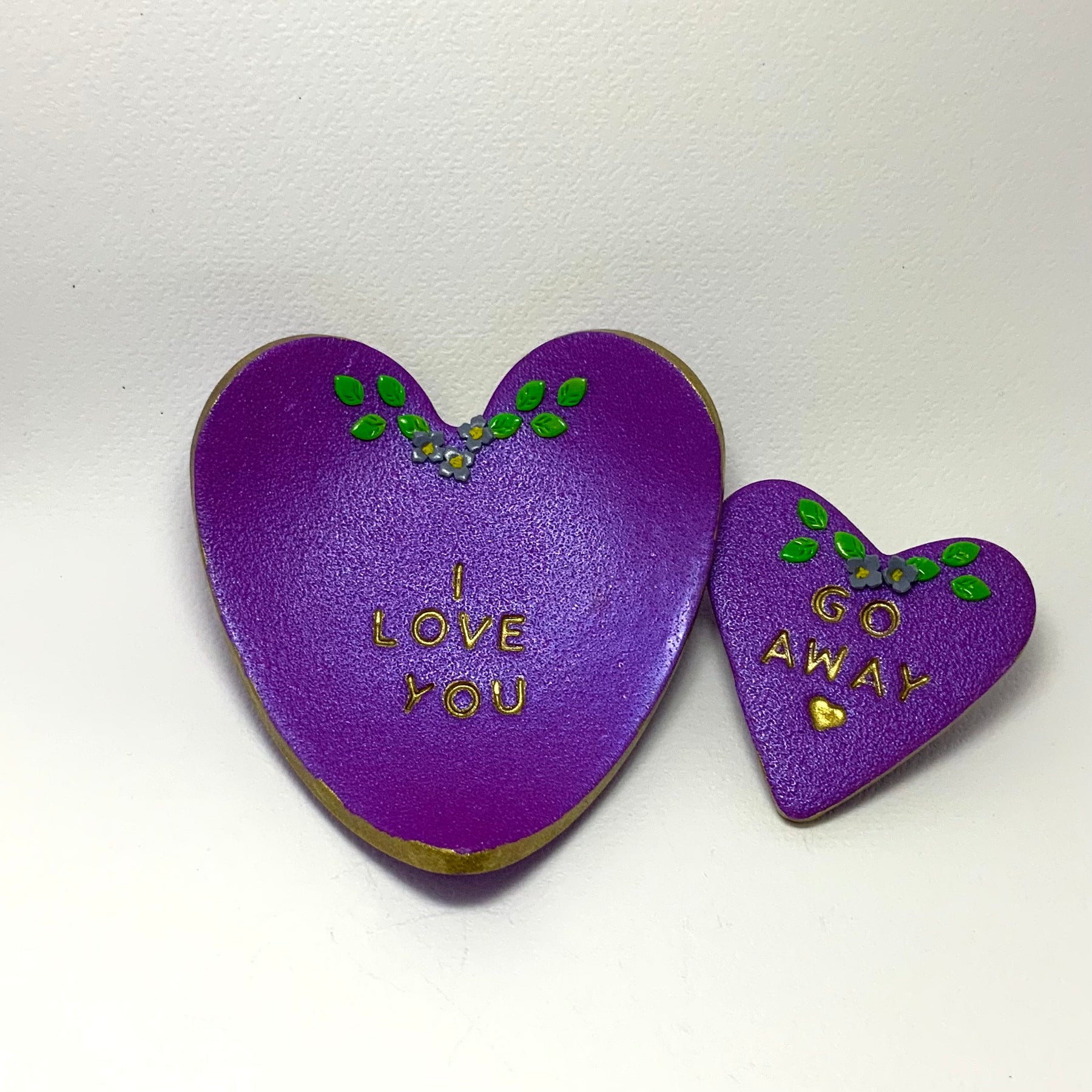 SWEET & SALTY Heart Gift Set | Polymer Clay Trinket Dish & Magnet | Cute but Sweary Gift | Handmade Decor