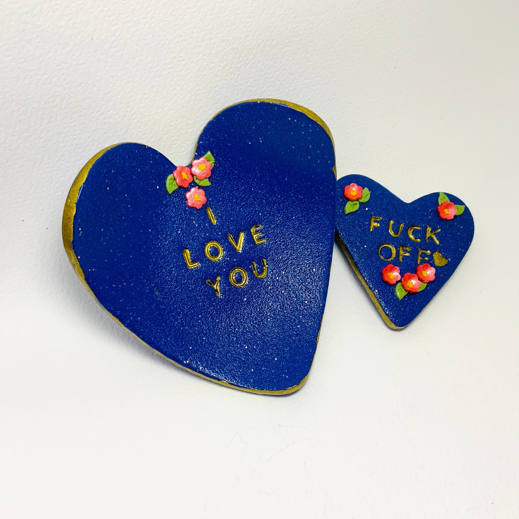 SWEET & SALTY Heart Gift Set | Polymer Clay Trinket Dish & Magnet | Cute but Sweary Gift | Handmade Decor