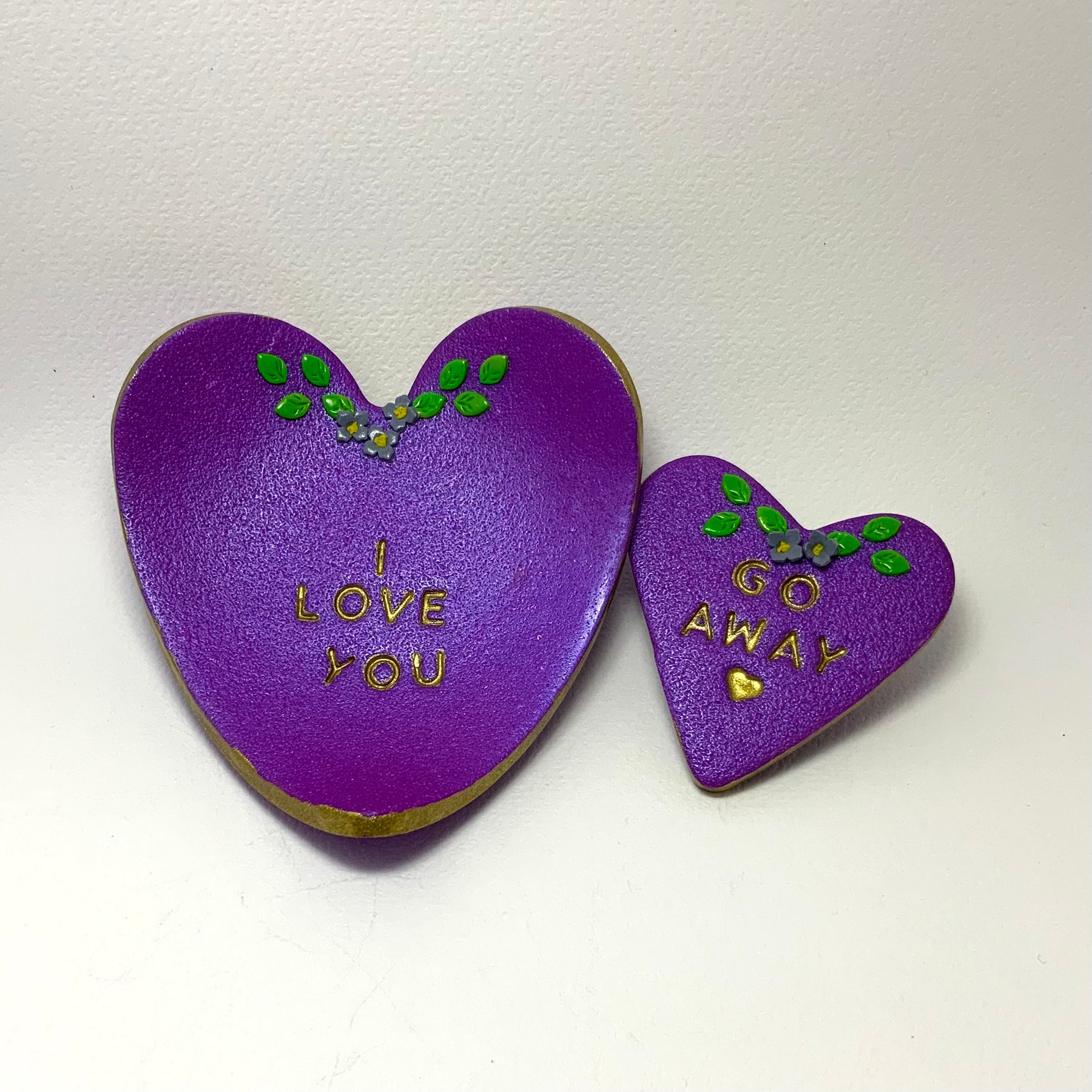 SWEET & SALTY Heart Gift Set | Polymer Clay Trinket Dish & Magnet | Cute but Sweary Gift | Handmade Decor