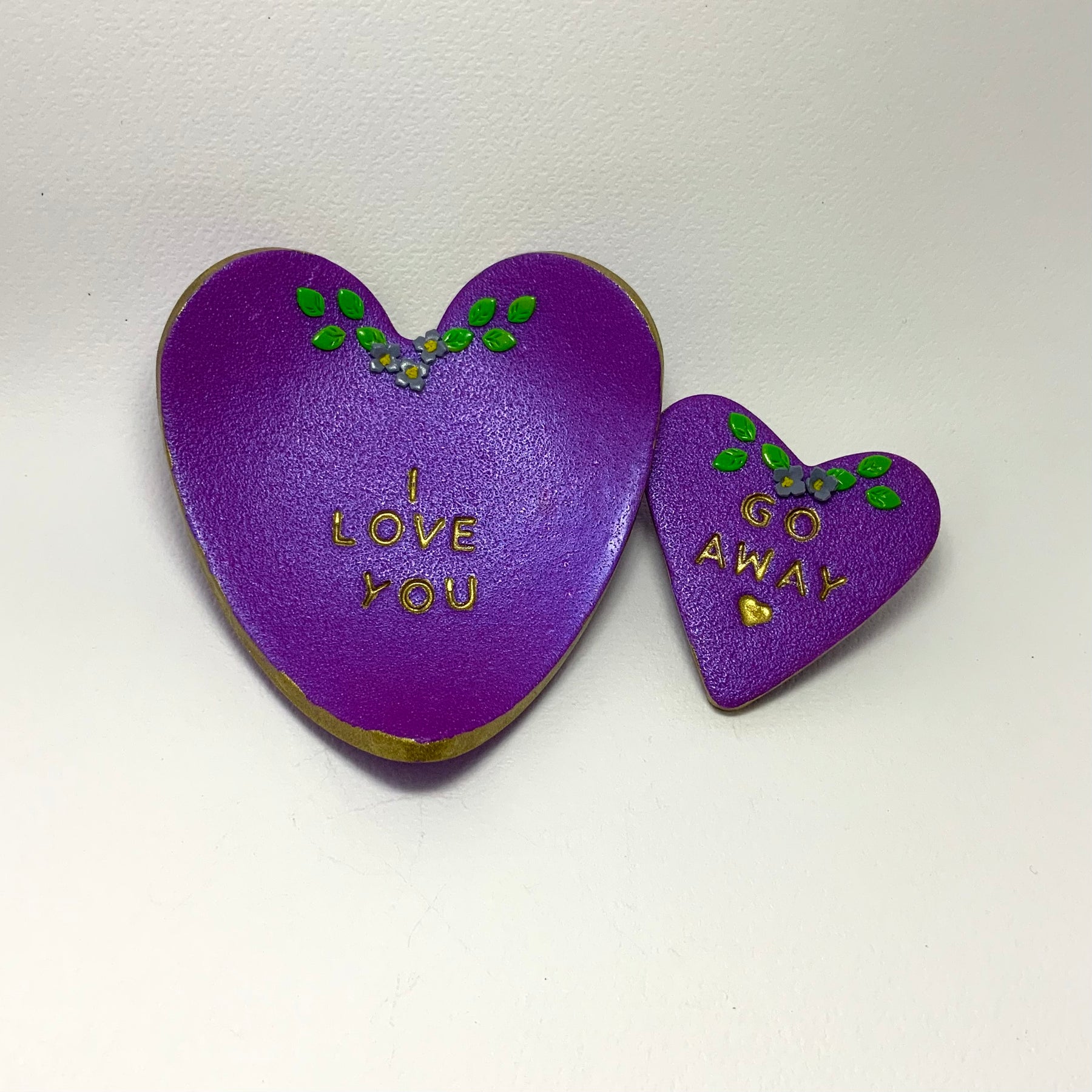 SWEET & SALTY Heart Gift Set | Polymer Clay Trinket Dish & Magnet | Cute but Sweary Gift | Handmade Decor
