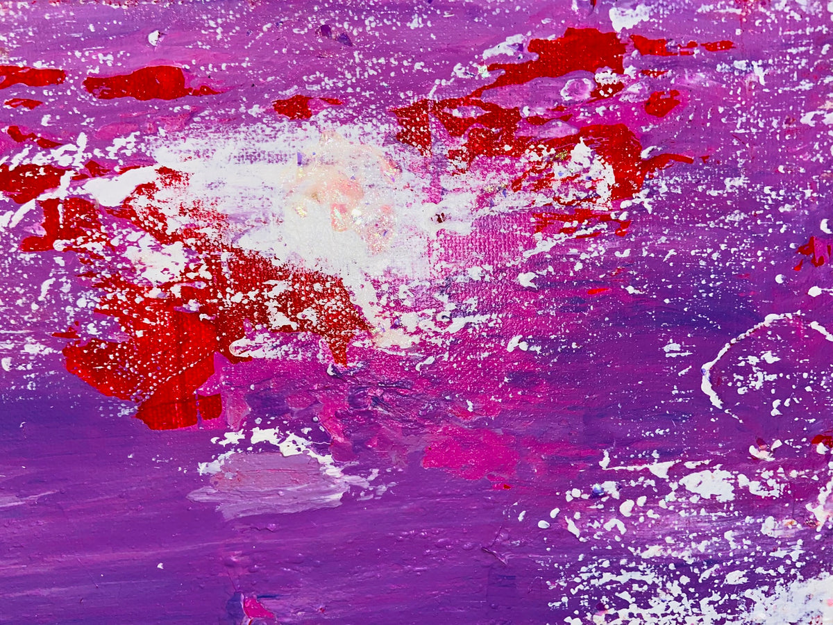 Inverted with Camera Abstract Acrylic Canvas Painting by Australian Artist Margo Humphries (30.5x30.5cm)