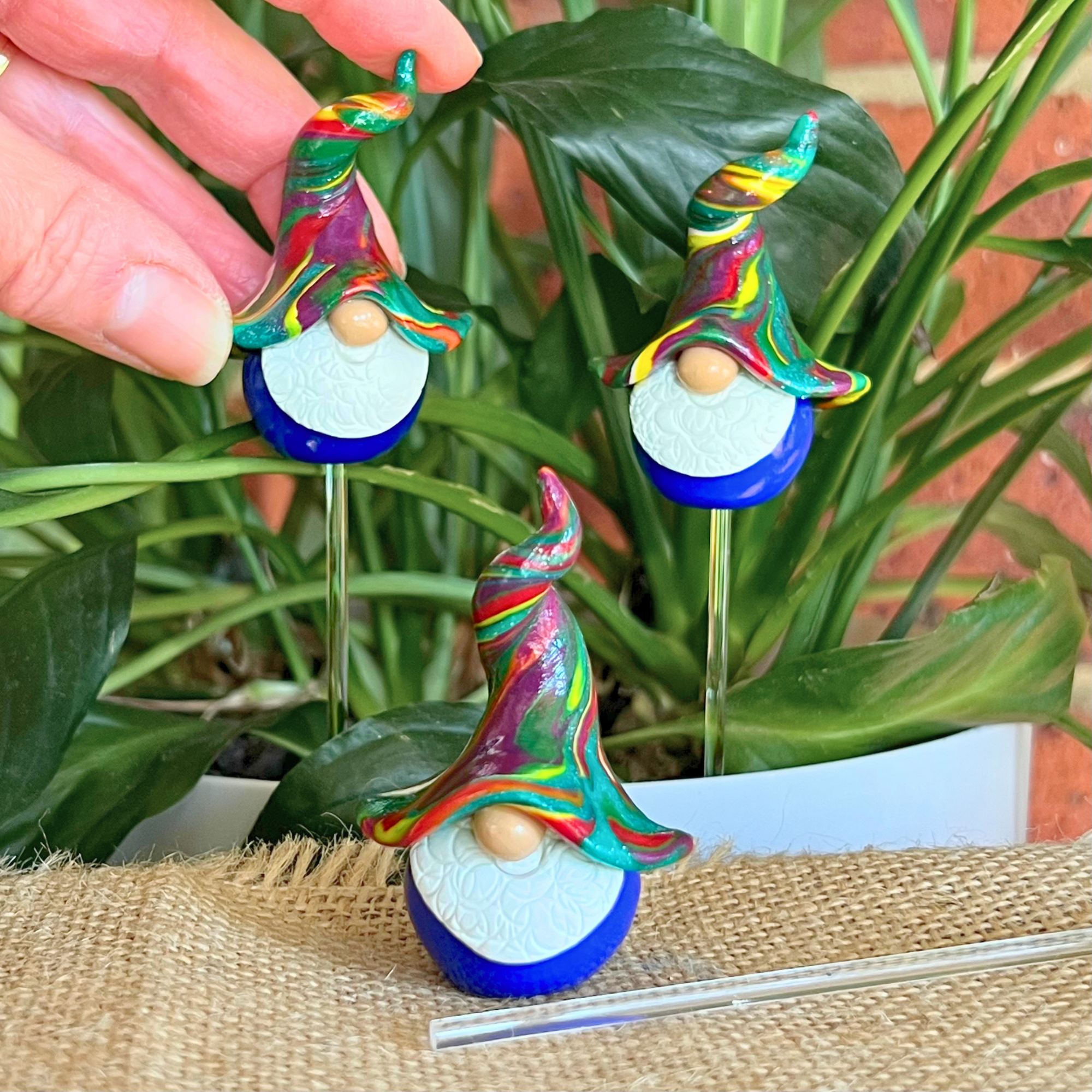 Whimsical polymer clay gnome trio - Dibble, Fibble & Hoot