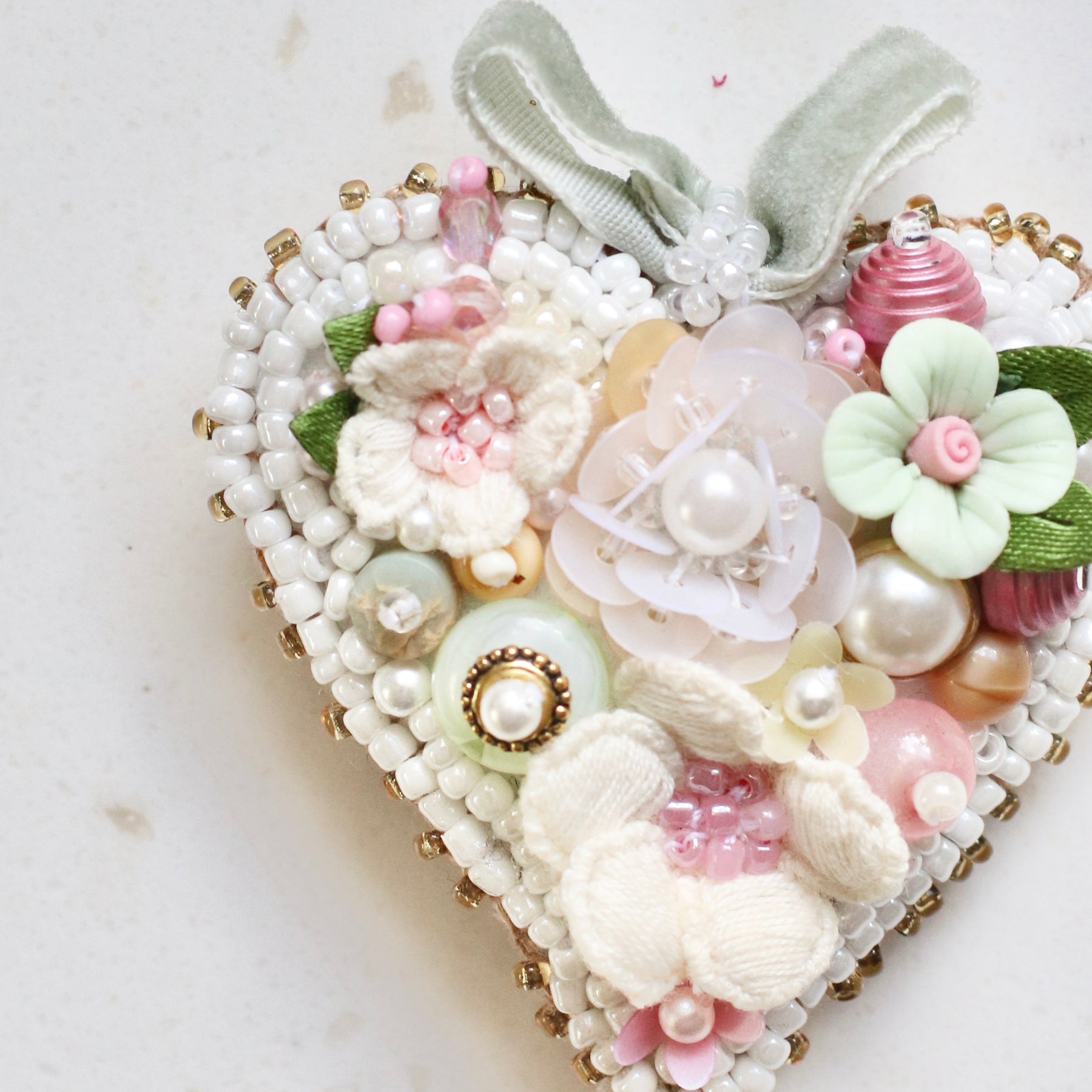 Winter Floral Heart Brooch