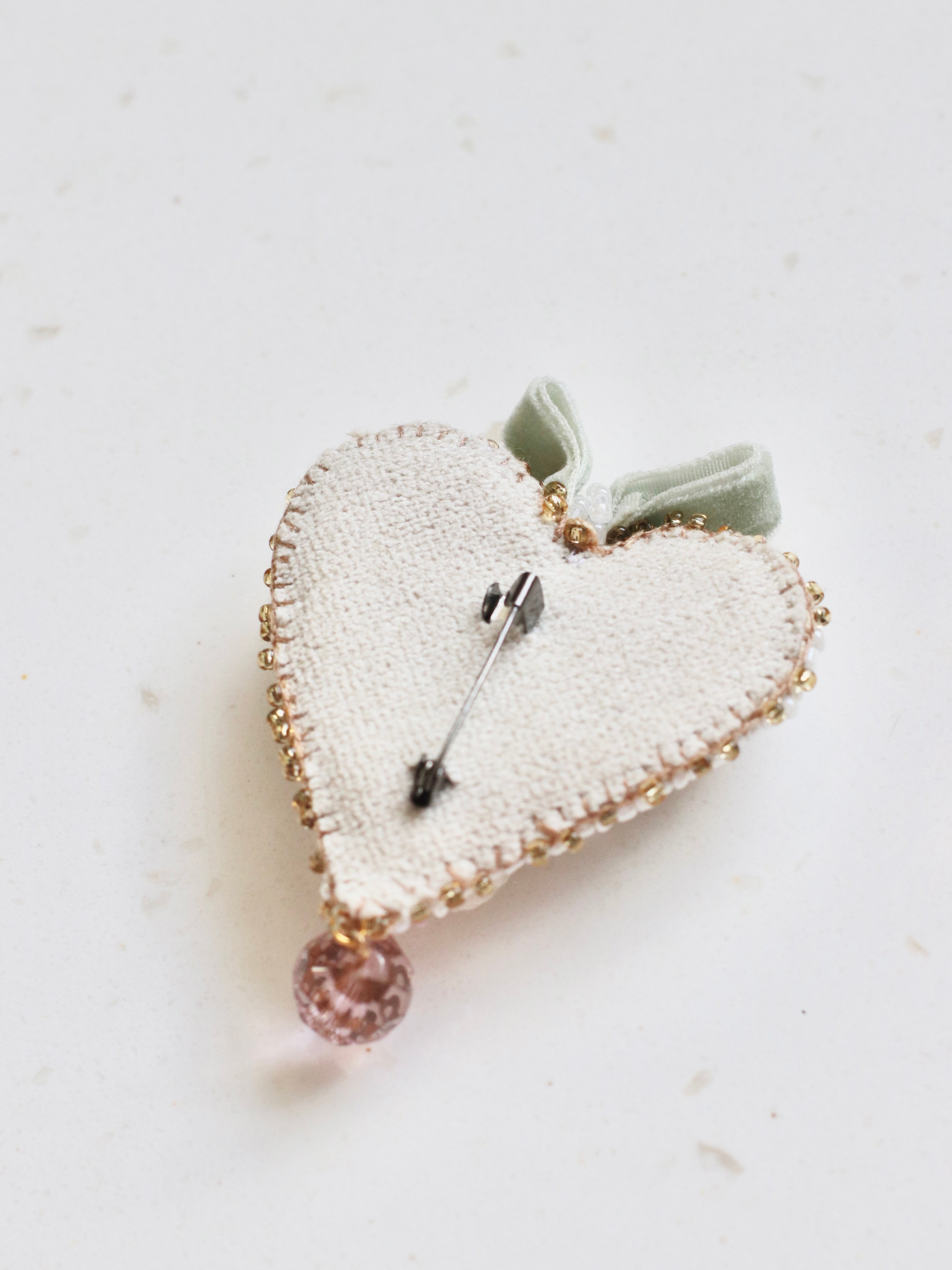 Winter Floral Heart Brooch