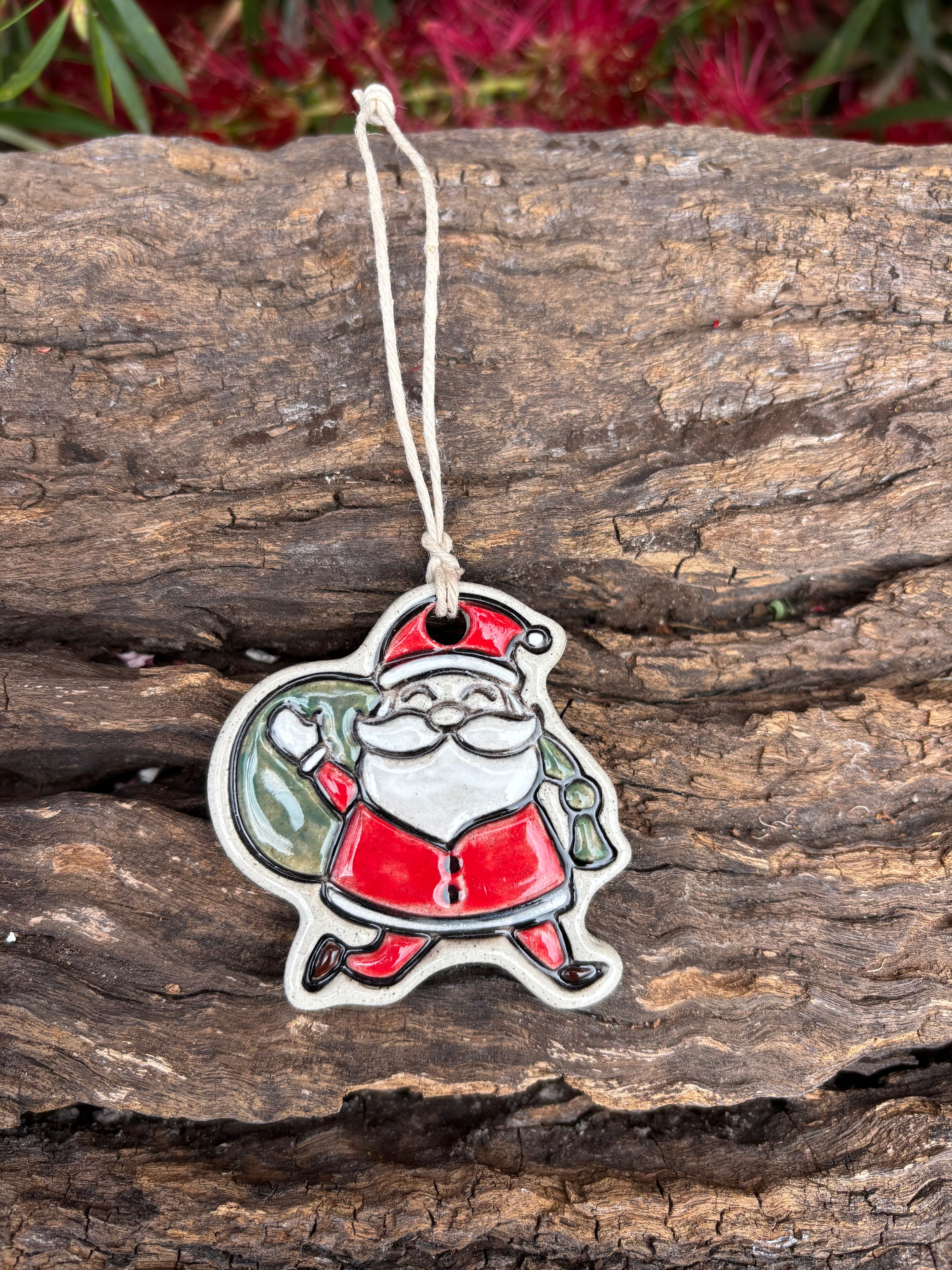 Ceramic Colourful hand painted Christmas Decorations / Ornaments