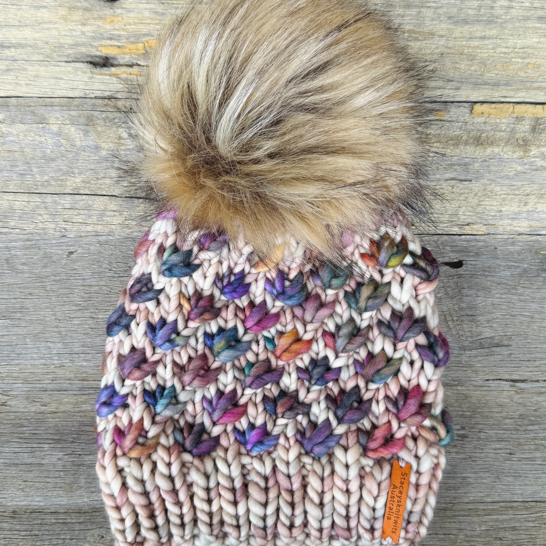 Hand Knitted Merino Beanie, Luxurious PomPom Beanie