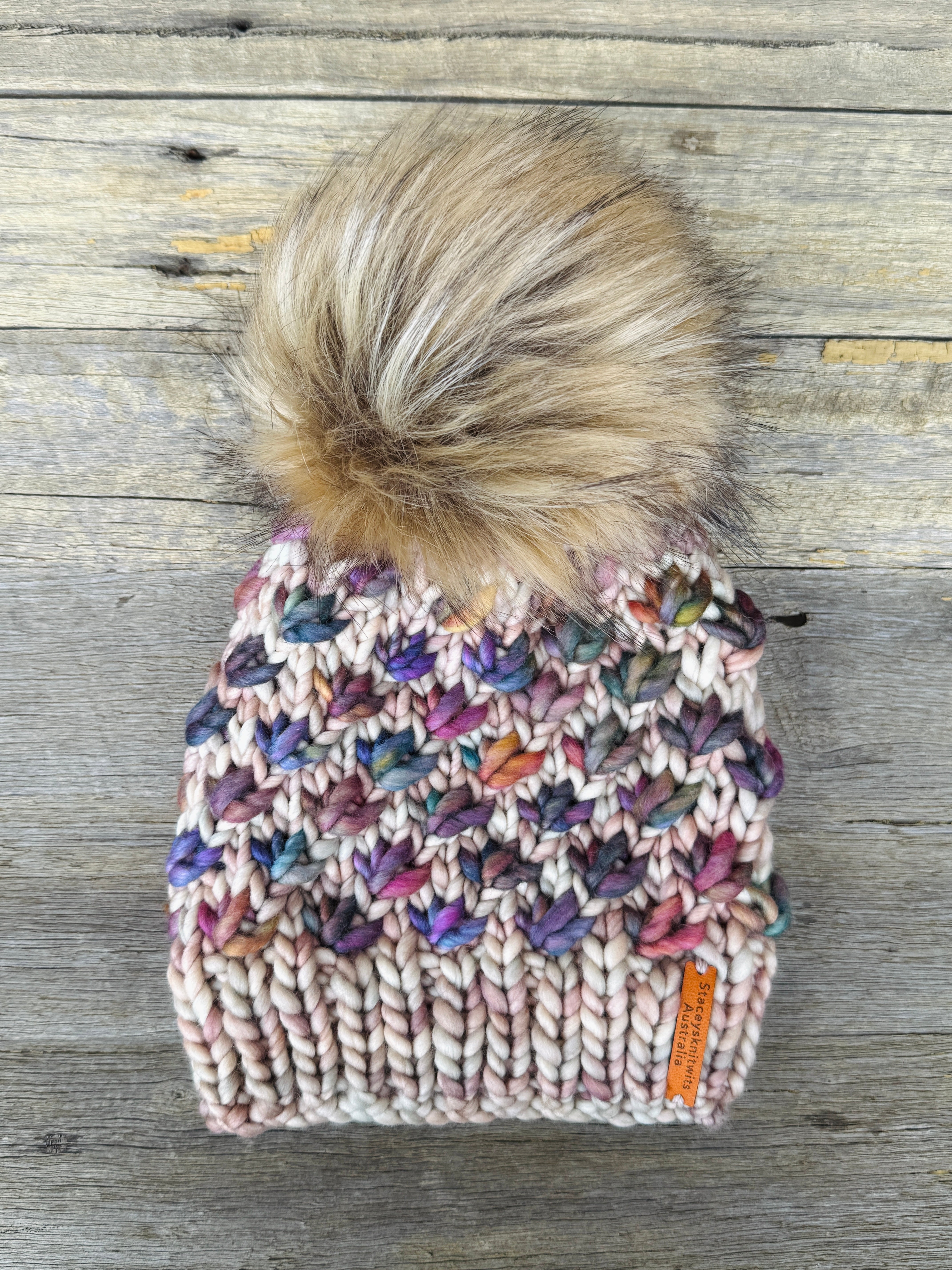 Hand Knitted Merino Beanie, Luxurious PomPom Beanie