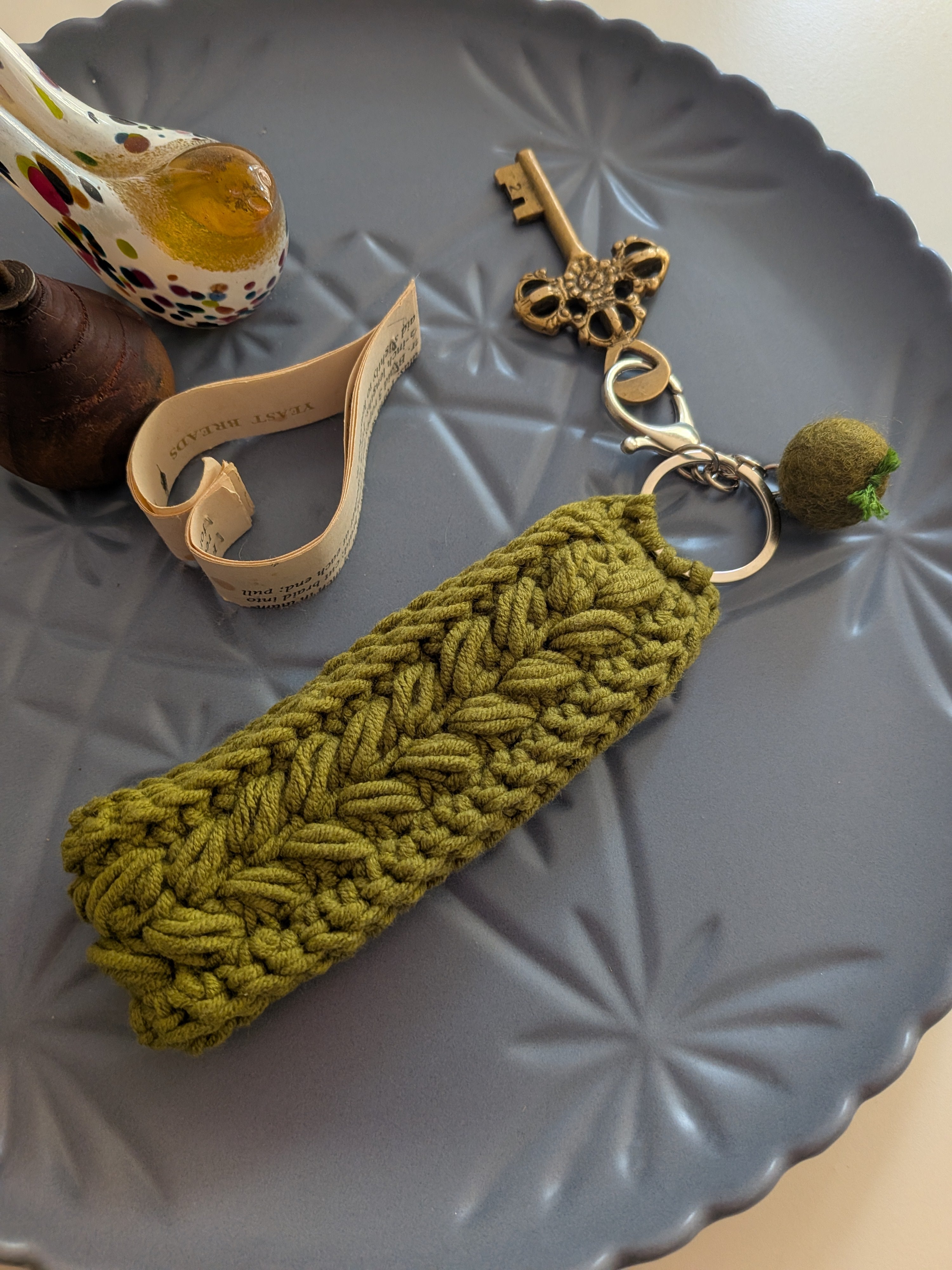 Keychain Bracelet Fob Green