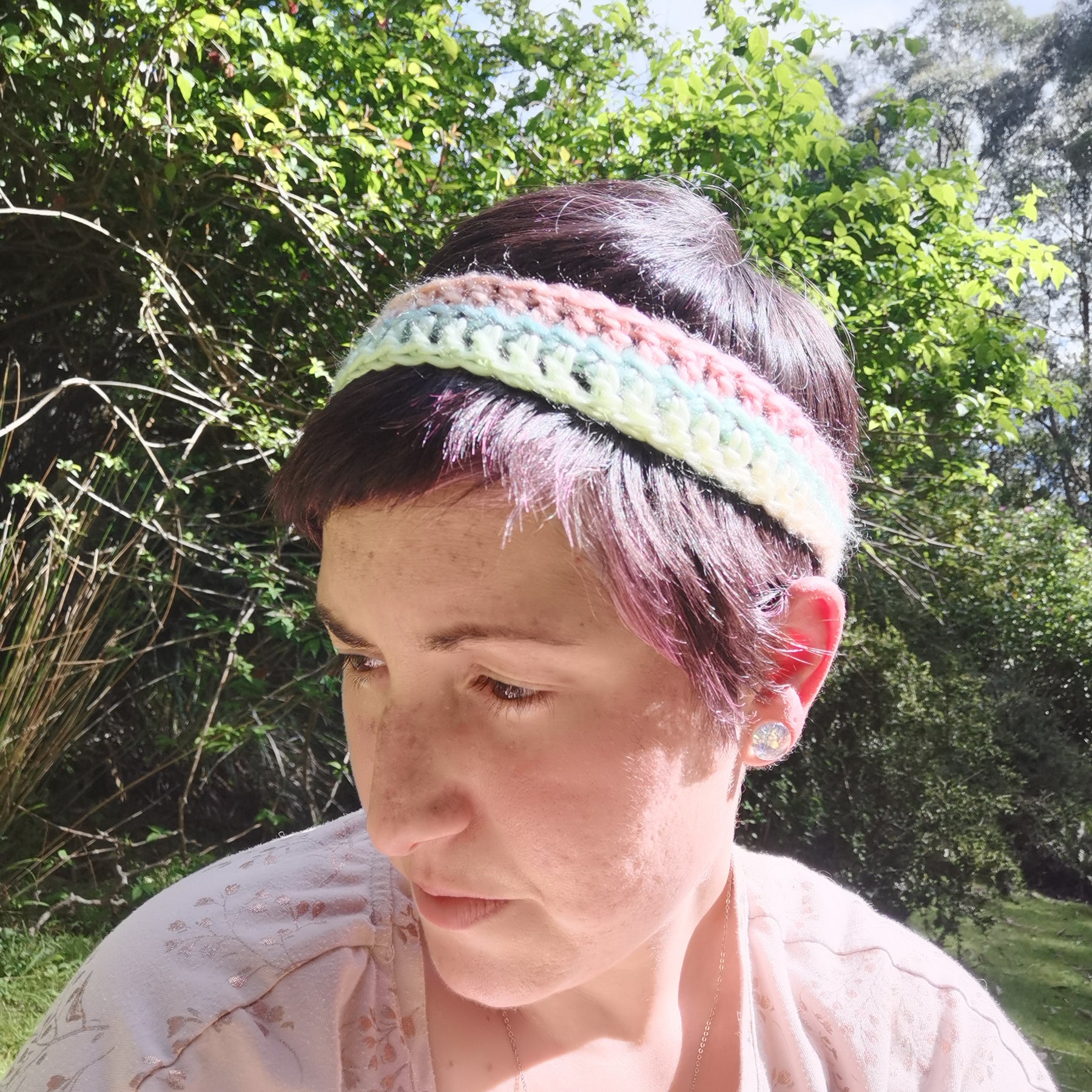 Pastel Multicolour Crochet Headband