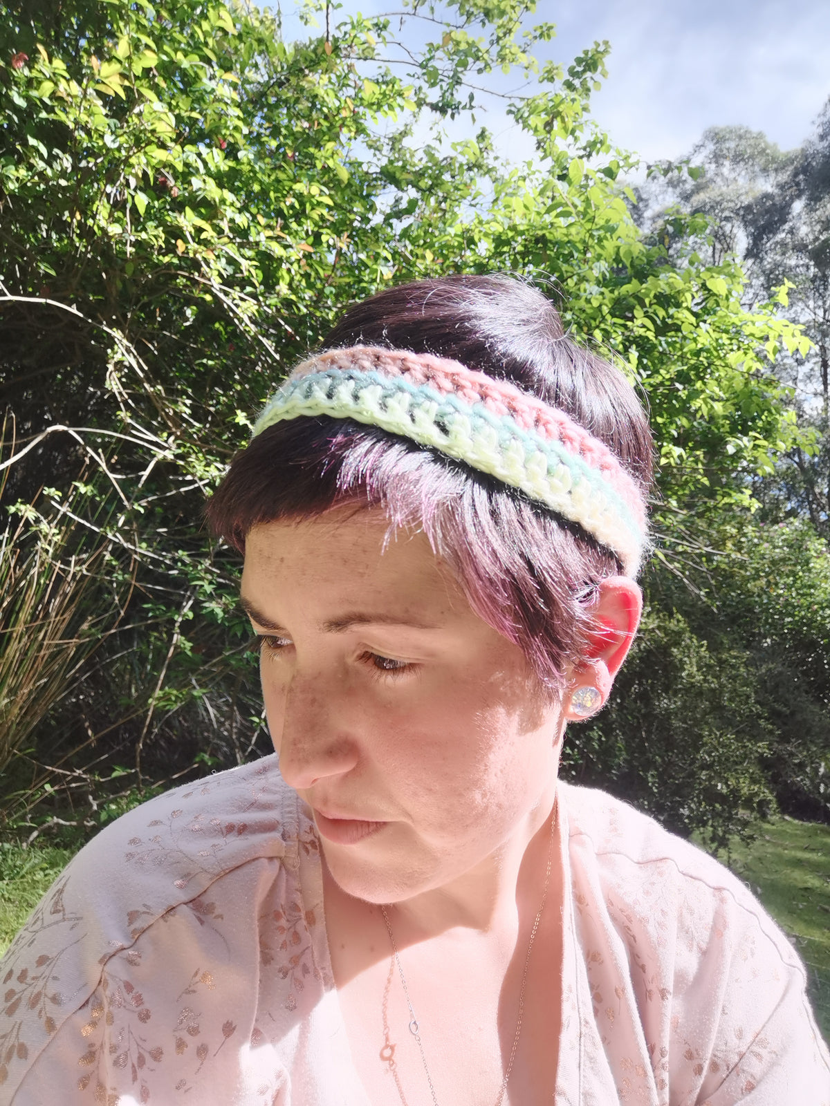 Pastel Multicolour Crochet Headband