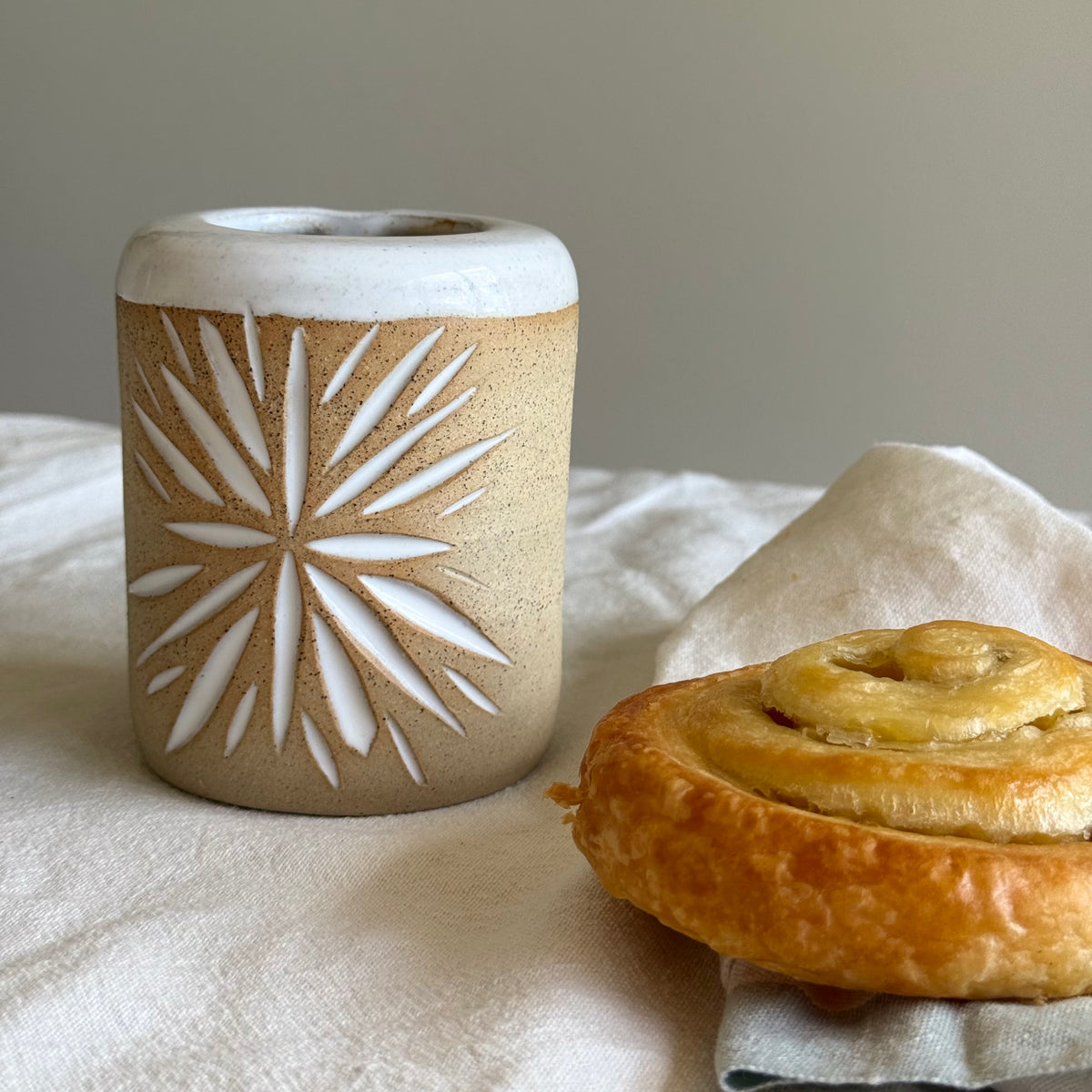 Daybreak To Go Cup + Glass Straw & Cleaner - Wheel Thrown Pottery