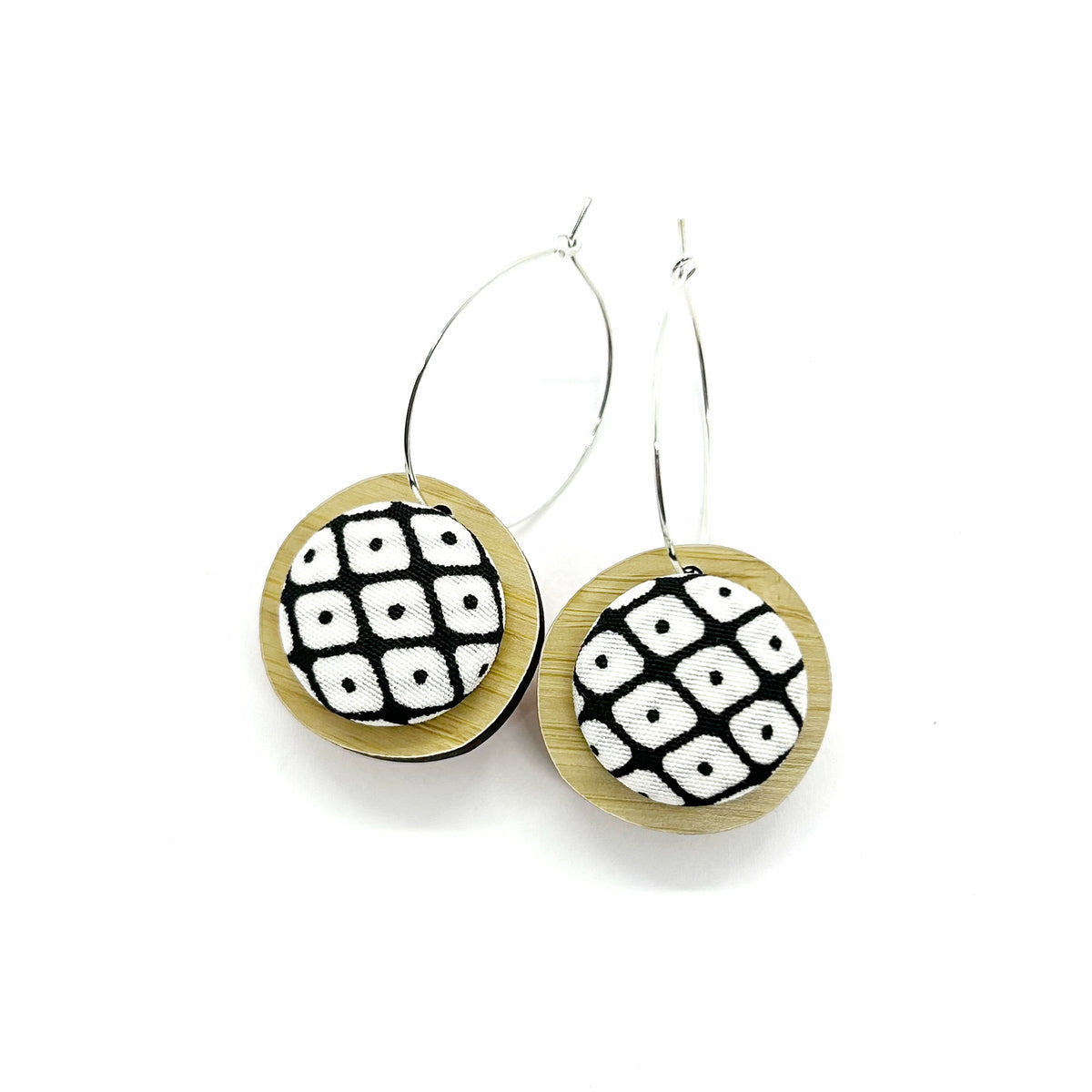 Double Sided Pebble Earrings - Red