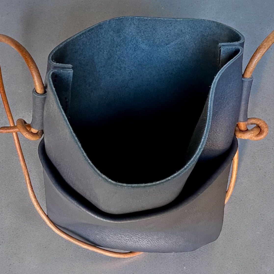 Genuine Navy Leather Phone Sling