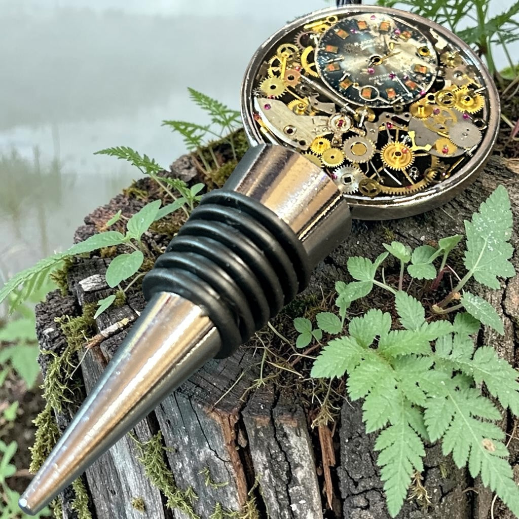 Steampunk watch parts Bottle stopper