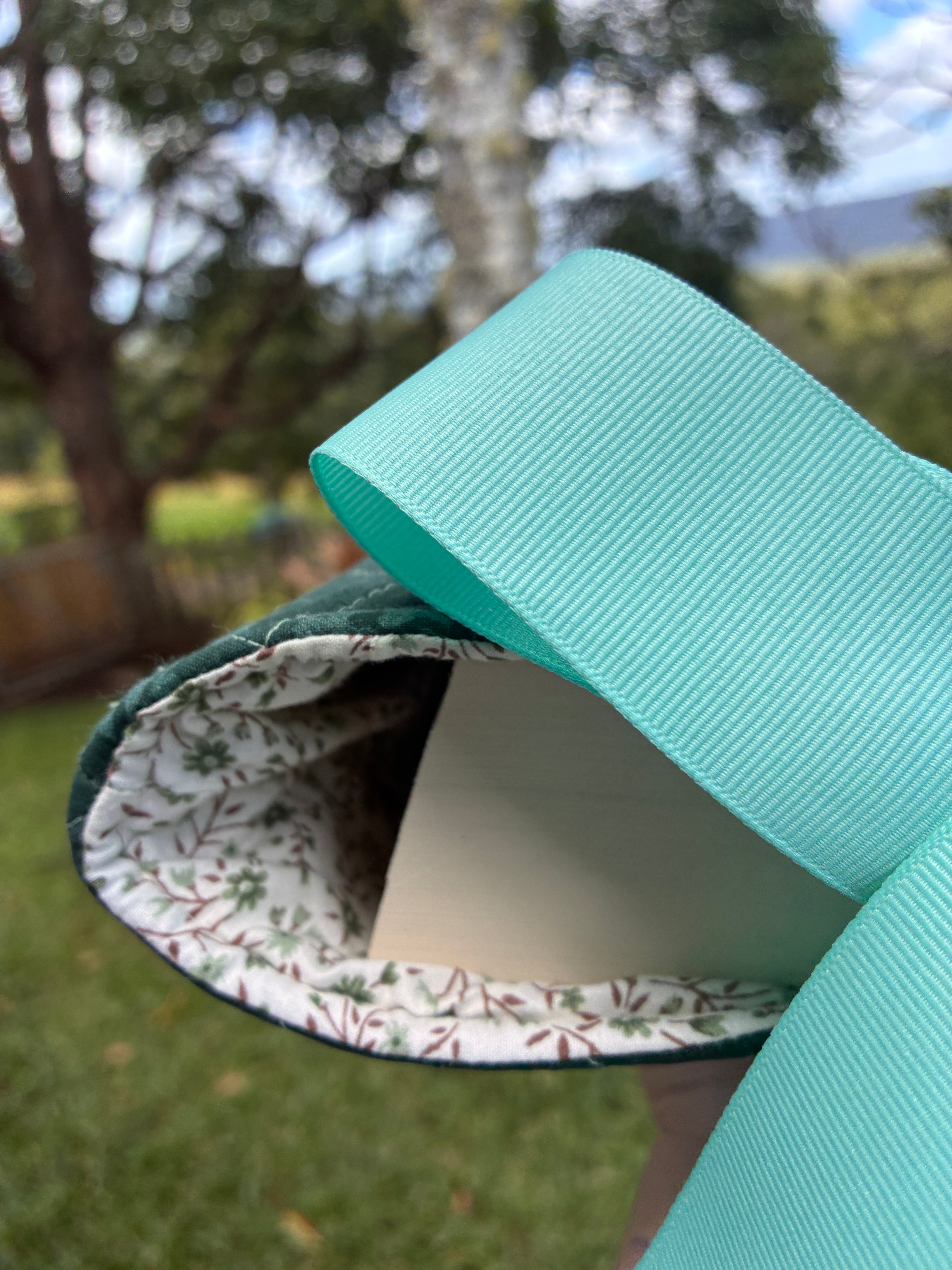 Large Book Sleeve (Green Floral)
