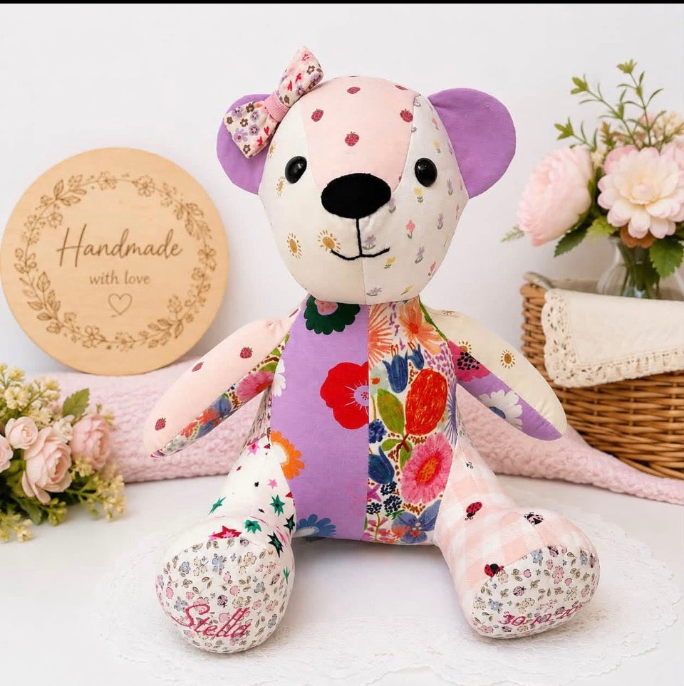 Custom Memory Bear – Keepsake Teddy from Baby Clothes/ Handmade Keepsake Gift